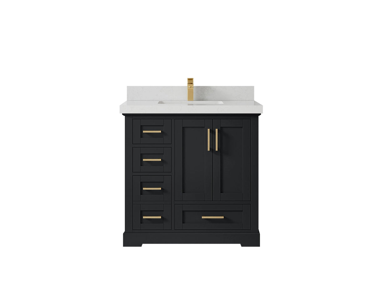 Boston 36" W x 22" D Center Sink Vanity for Modern Bathroom Spaces - Willow Bath and Vanity