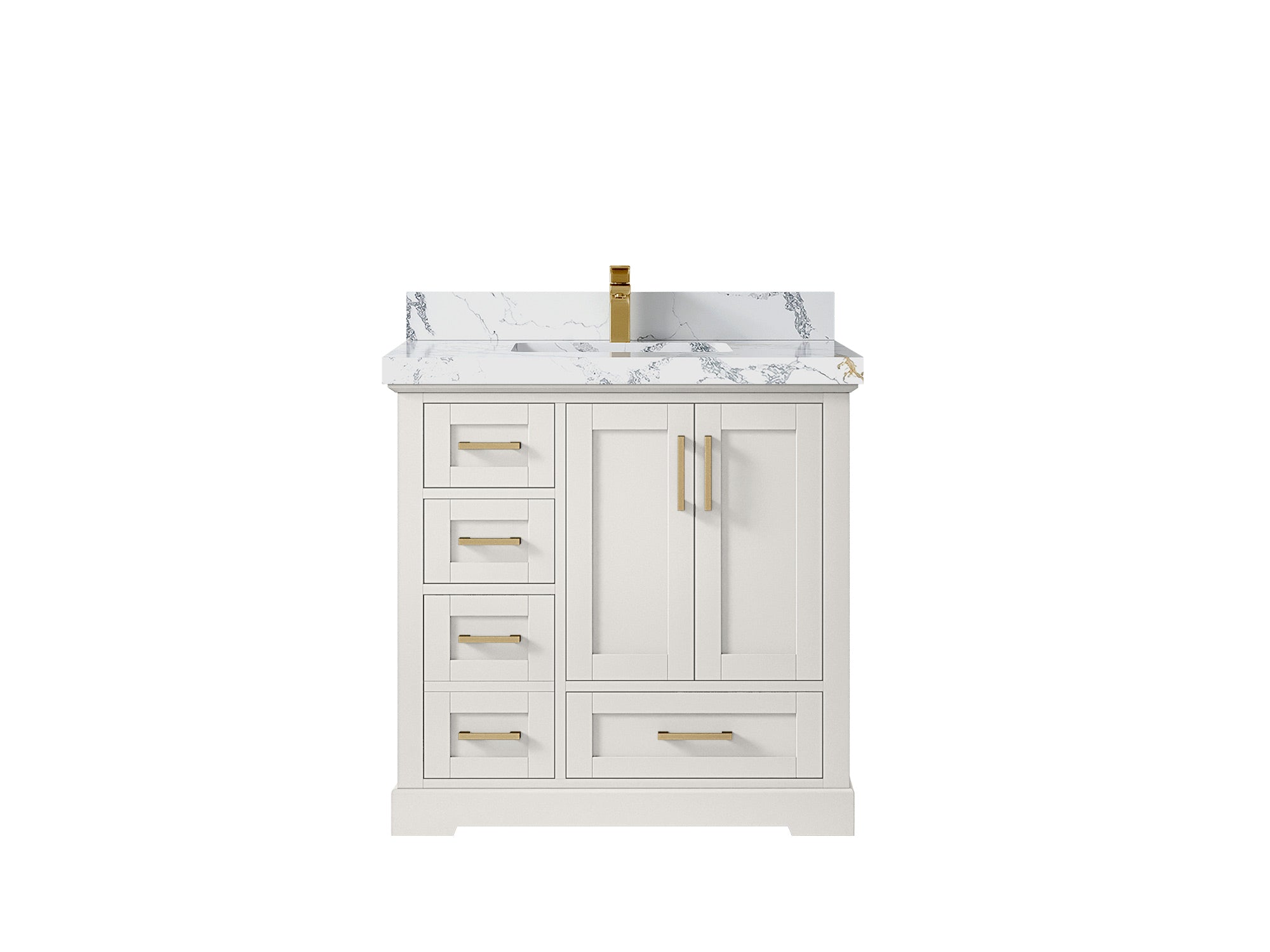 Boston 36" W x 22" D Center Sink Vanity for Modern Bathroom Spaces - Willow Bath and Vanity