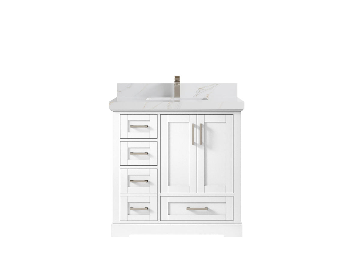 Boston 36" W x 22" D Center Sink Vanity for Modern Bathroom Spaces - Willow Bath and Vanity