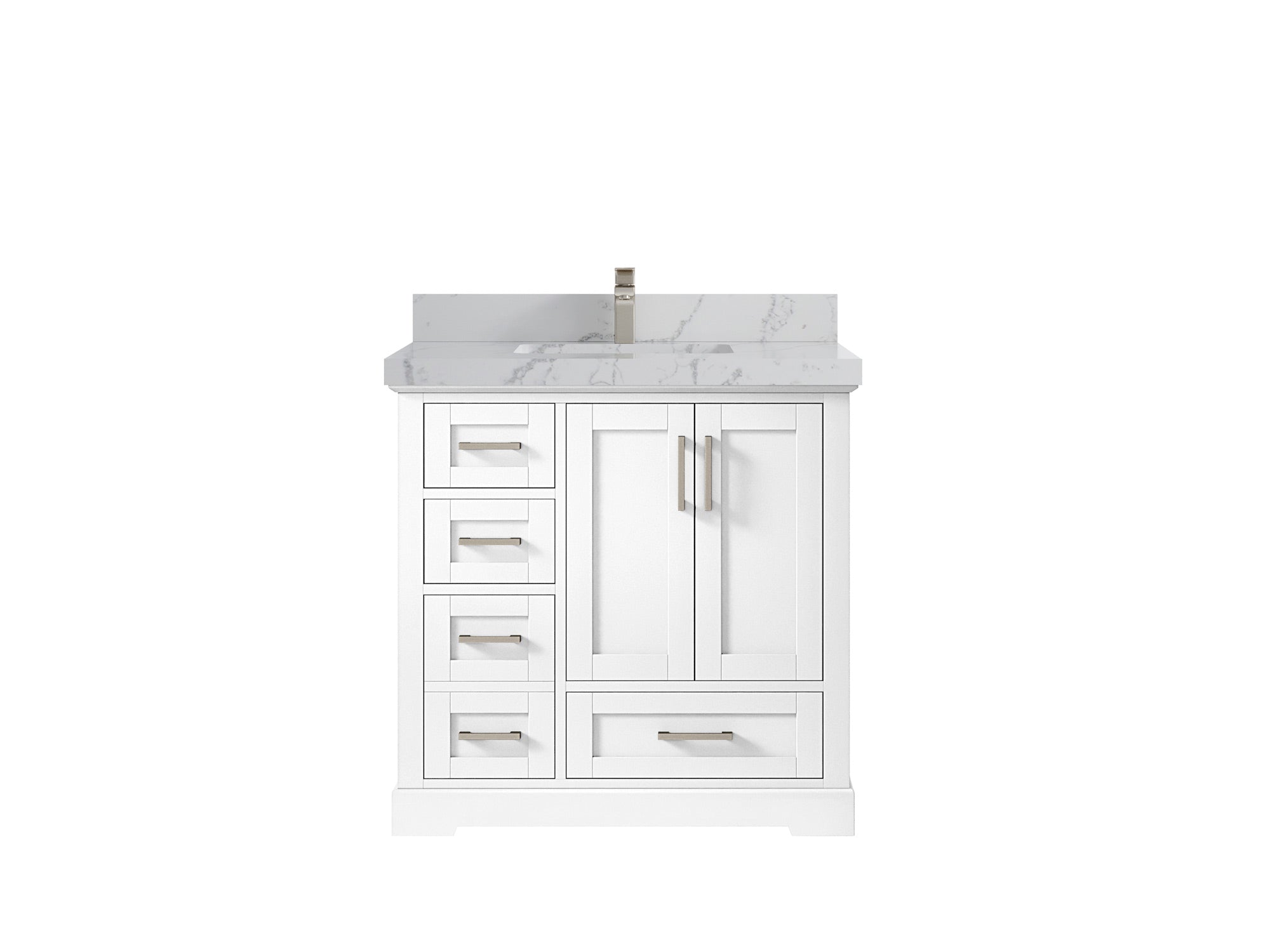 Boston 36" W x 22" D Center Sink Vanity for Modern Bathroom Spaces - Willow Bath and Vanity