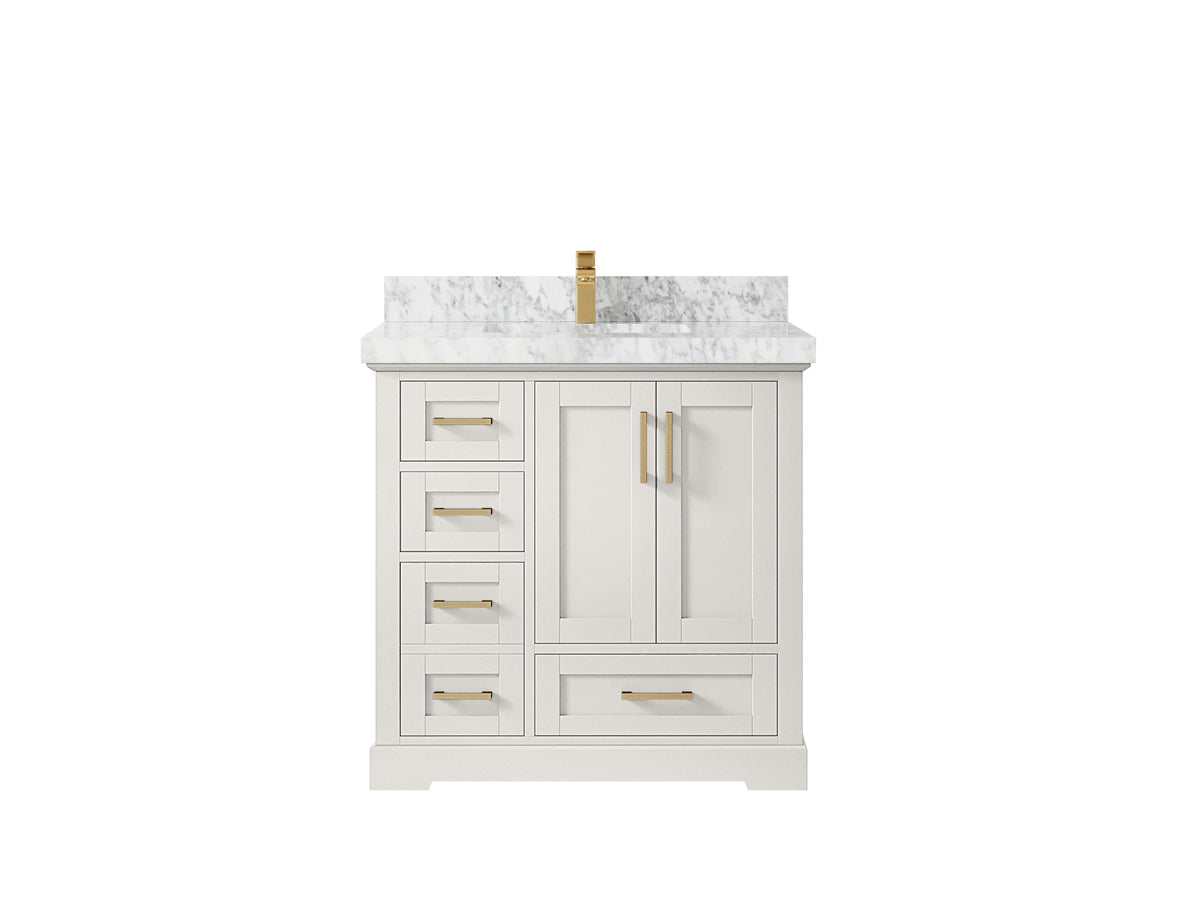 Boston 36" W x 22" D Center Sink Vanity for Modern Bathroom Spaces - Willow Bath and Vanity