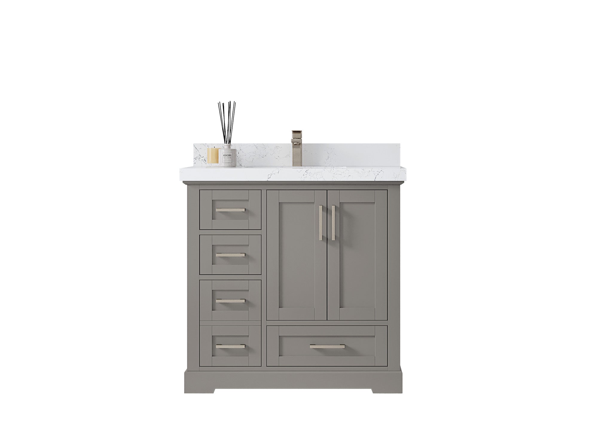 Boston 36" W x 22" D Center Sink Vanity for Modern Bathroom Spaces - Willow Bath and Vanity