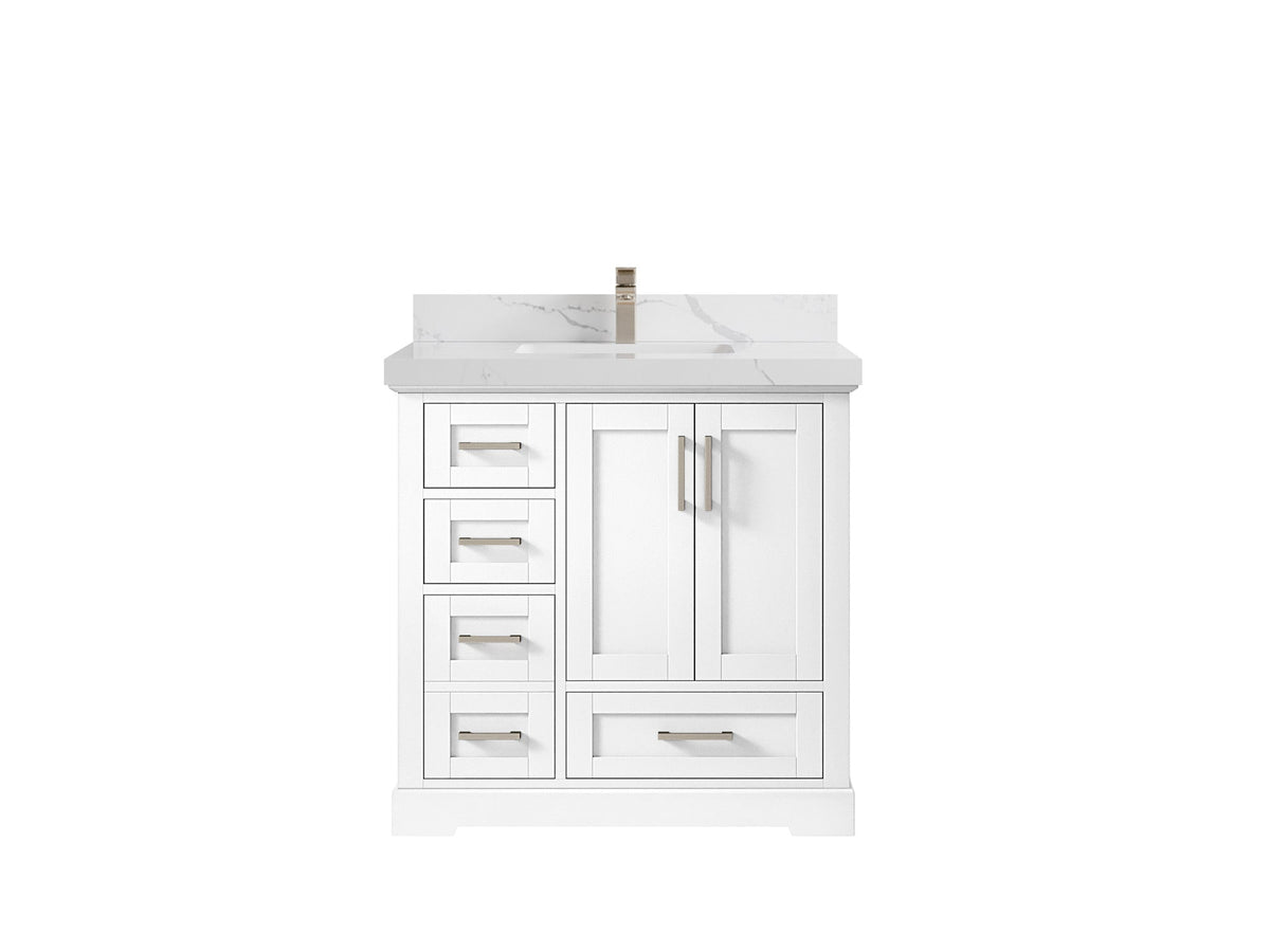Boston 36" W x 22" D Center Sink Vanity for Modern Bathroom Spaces - Willow Bath and Vanity