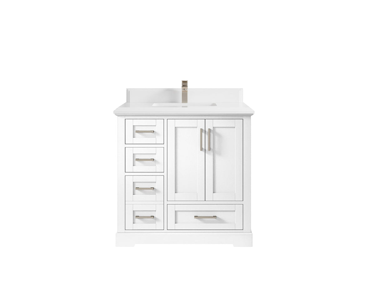 Boston 36" W x 22" D Center Sink Vanity for Modern Bathroom Spaces - Willow Bath and Vanity