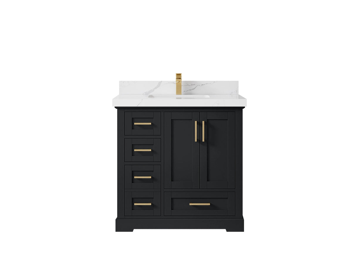 Boston 36" W x 22" D Center Sink Vanity for Modern Bathroom Spaces - Willow Bath and Vanity