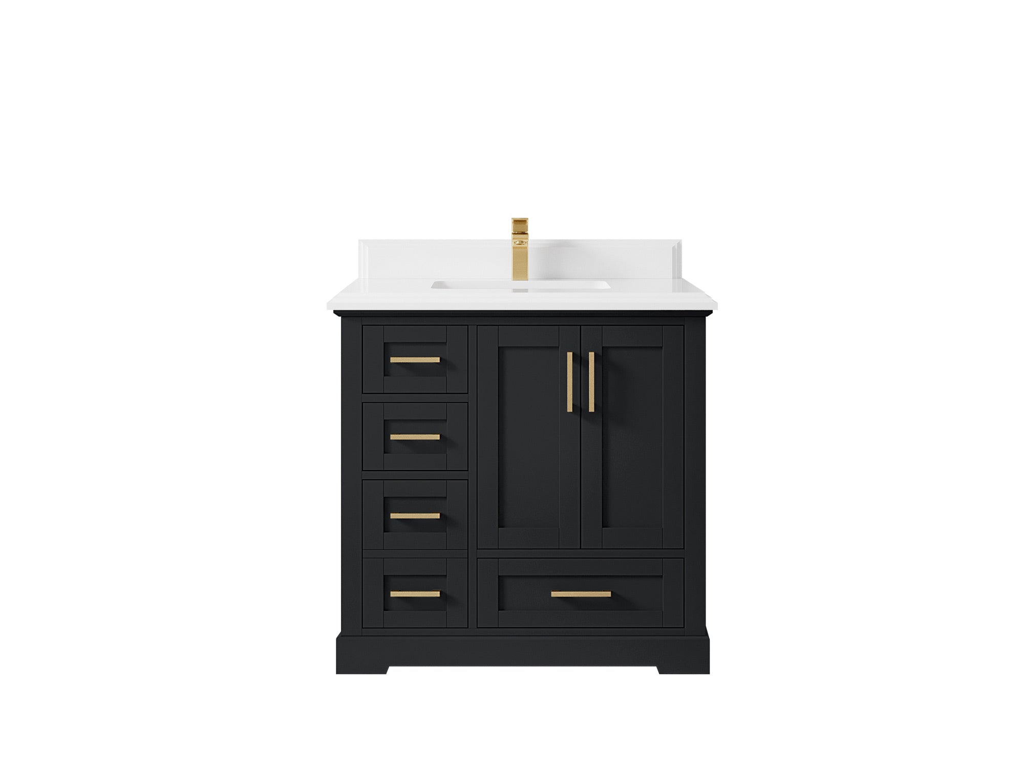 Boston 36" W x 22" D Center Sink Vanity for Modern Bathroom Spaces - Willow Bath and Vanity