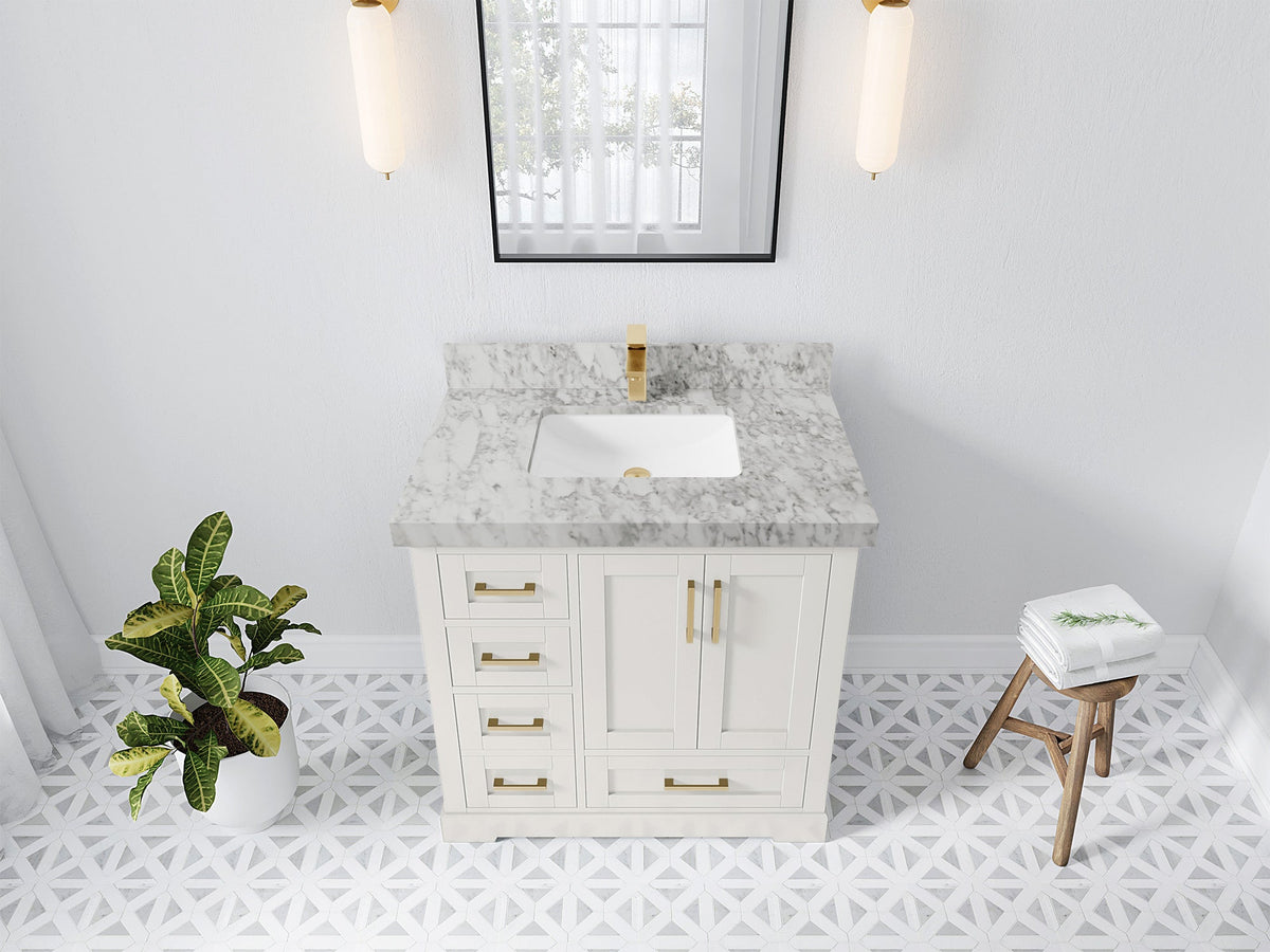 Boston 36" W x 22" D Center Sink Vanity for Modern Bathroom Spaces - Willow Bath and Vanity