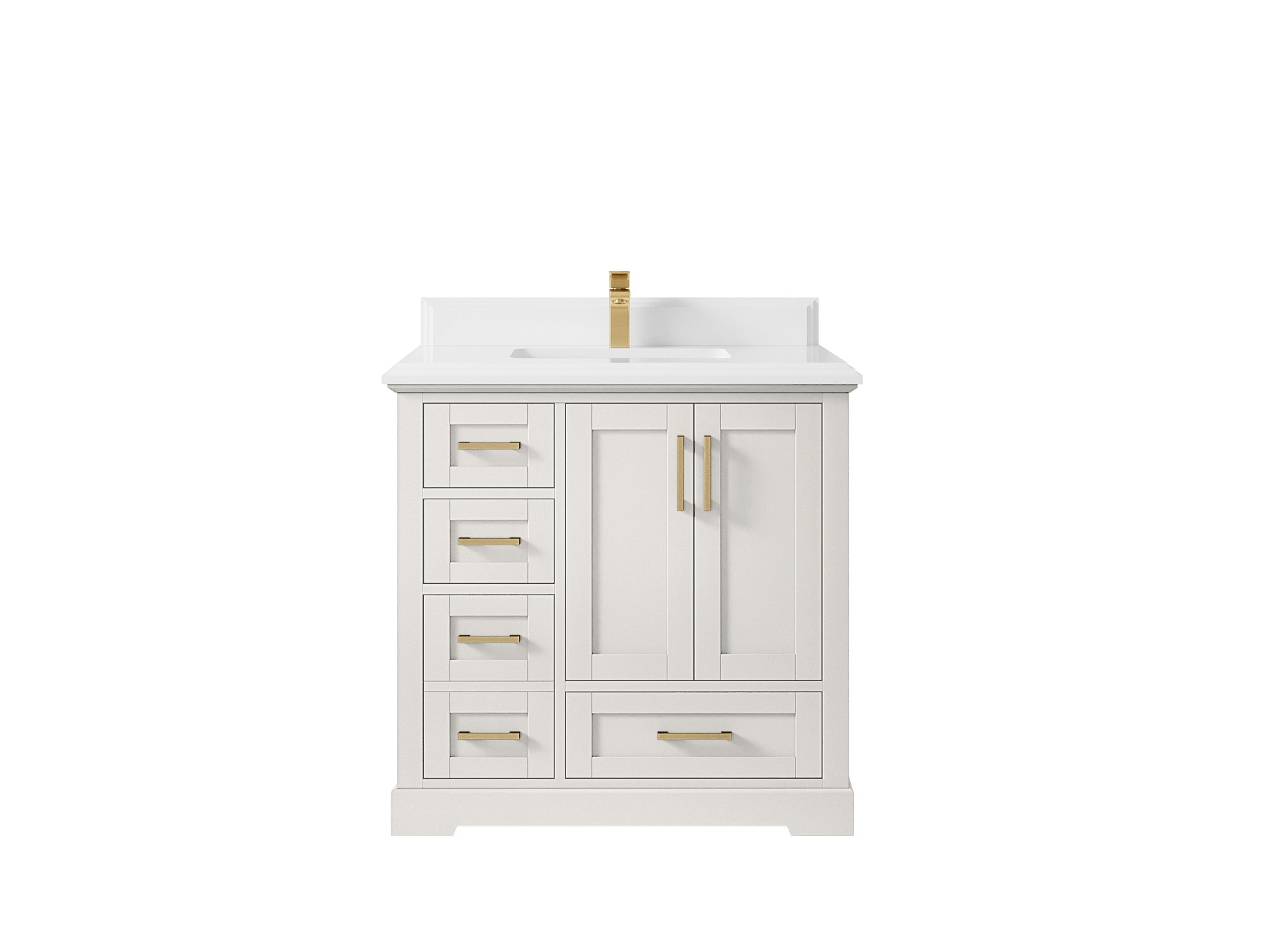 Boston 36" W x 22" D Center Sink Vanity for Modern Bathroom Spaces - Willow Bath and Vanity