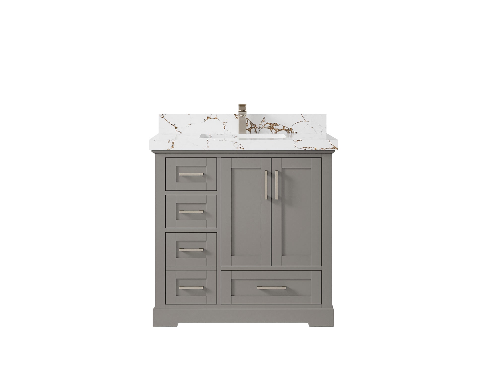 Boston 36" W x 22" D Center Sink Vanity for Modern Bathroom Spaces - Willow Bath and Vanity
