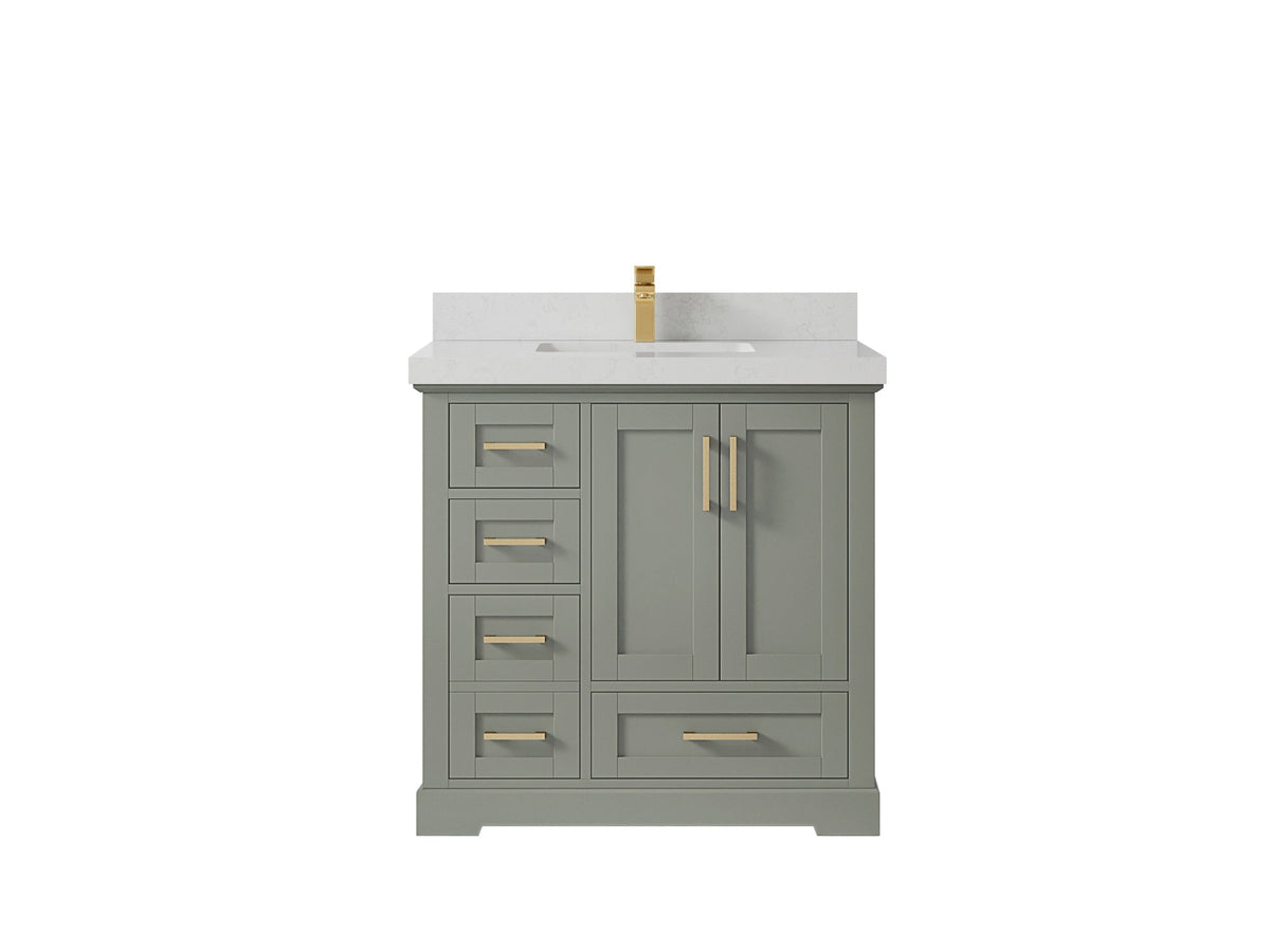 Boston 36" W x 22" D Center Sink Vanity for Modern Bathroom Spaces - Willow Bath and Vanity