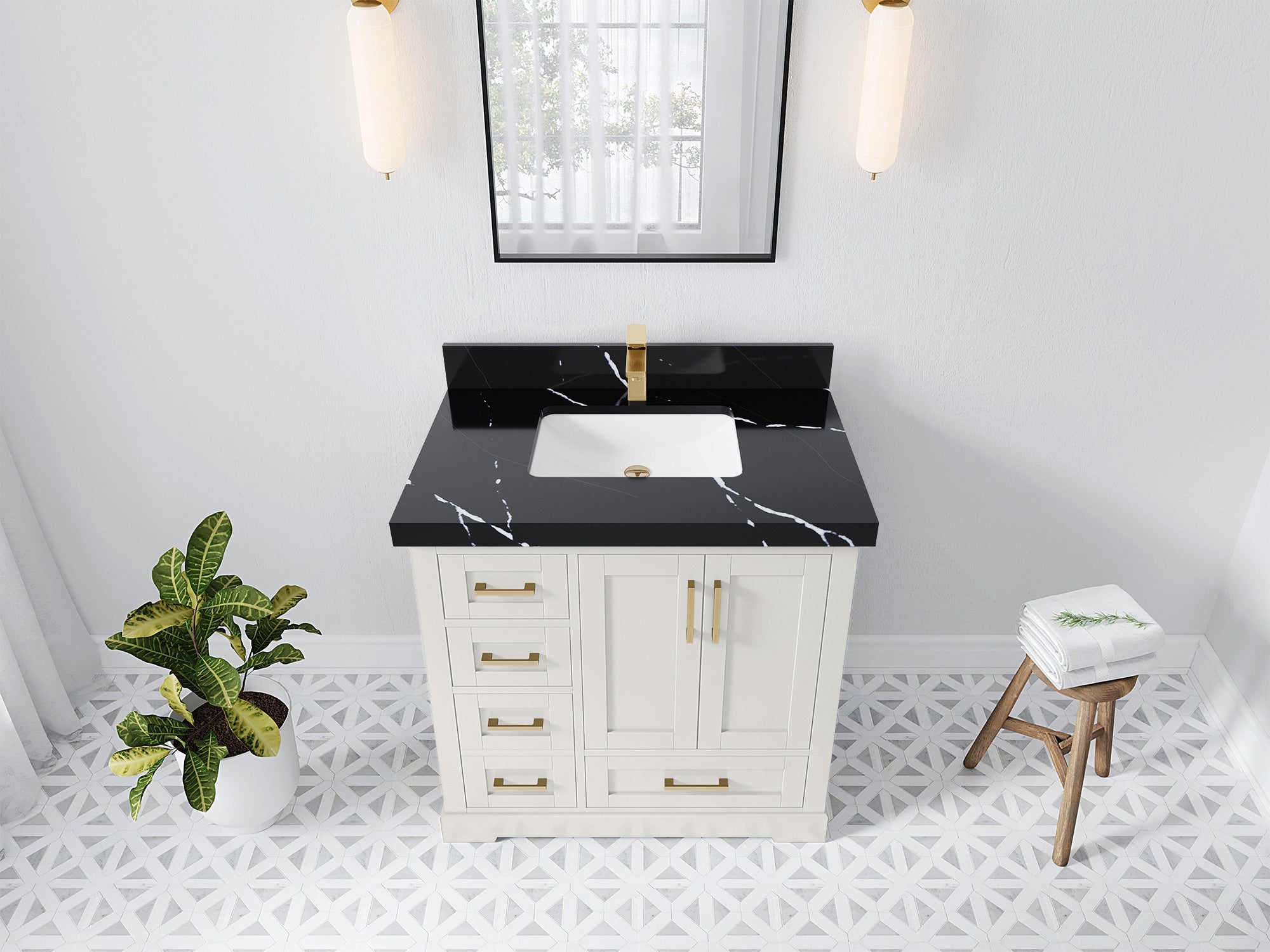 Boston 36" W x 22" D Center Sink Vanity for Modern Bathroom Spaces - Willow Bath and Vanity