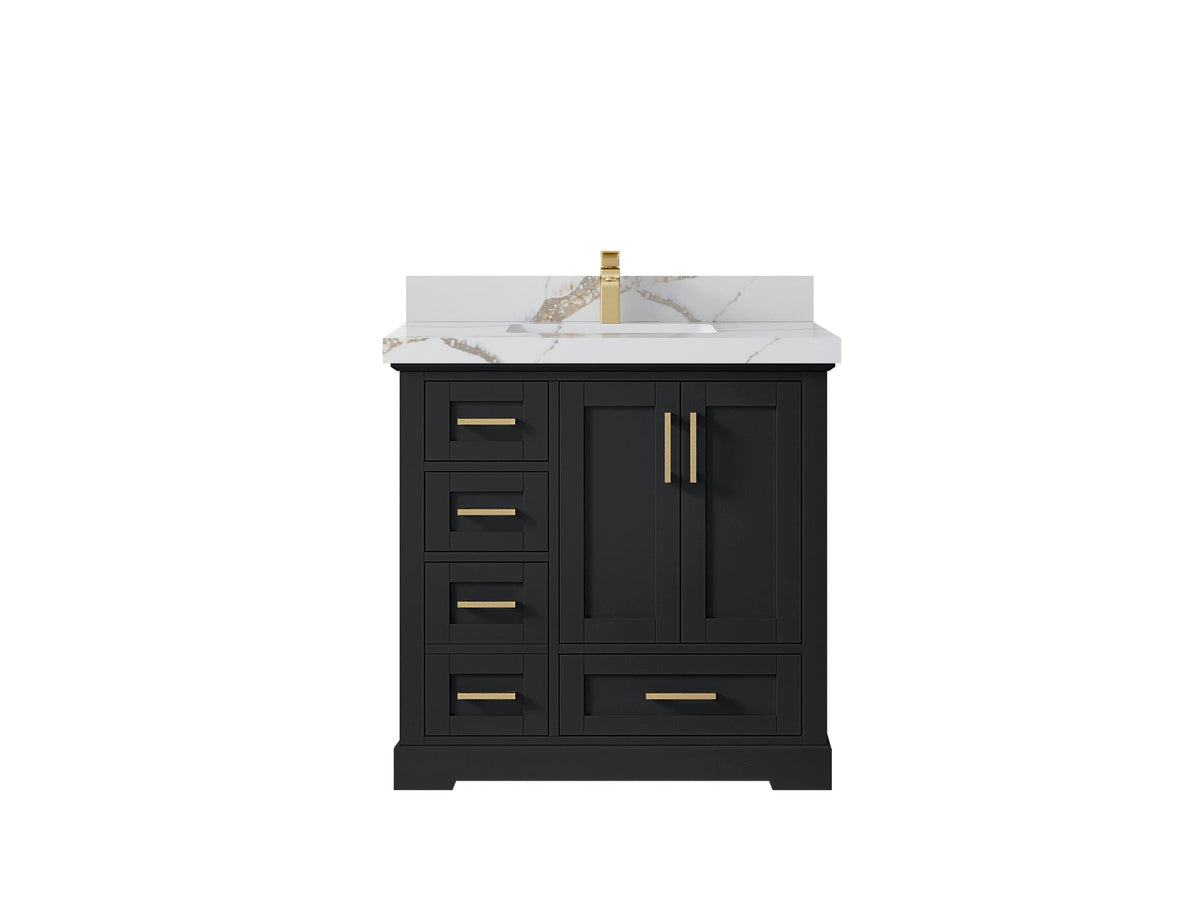 Boston 36" W x 22" D Center Sink Vanity for Modern Bathroom Spaces - Willow Bath and Vanity