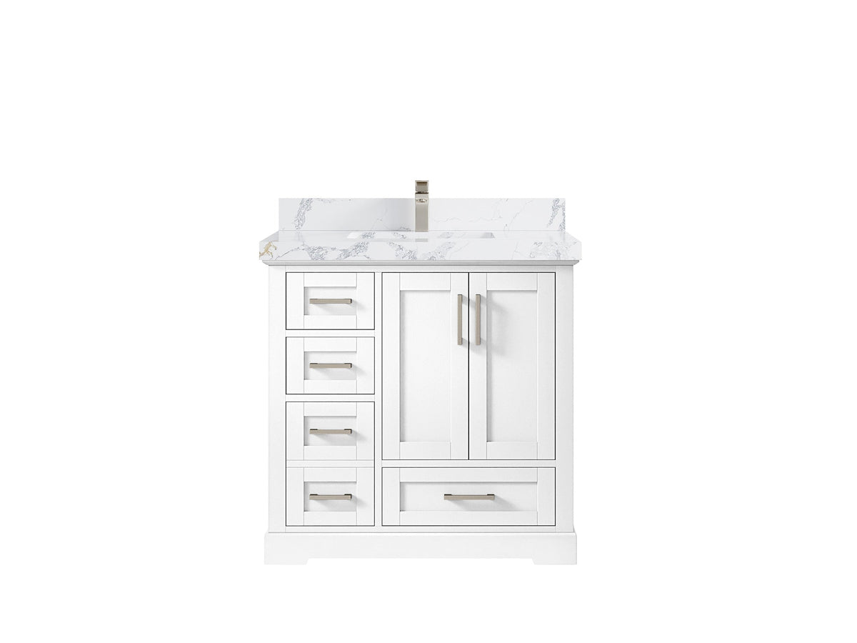 Boston 36" W x 22" D Center Sink Vanity for Modern Bathroom Spaces - Willow Bath and Vanity