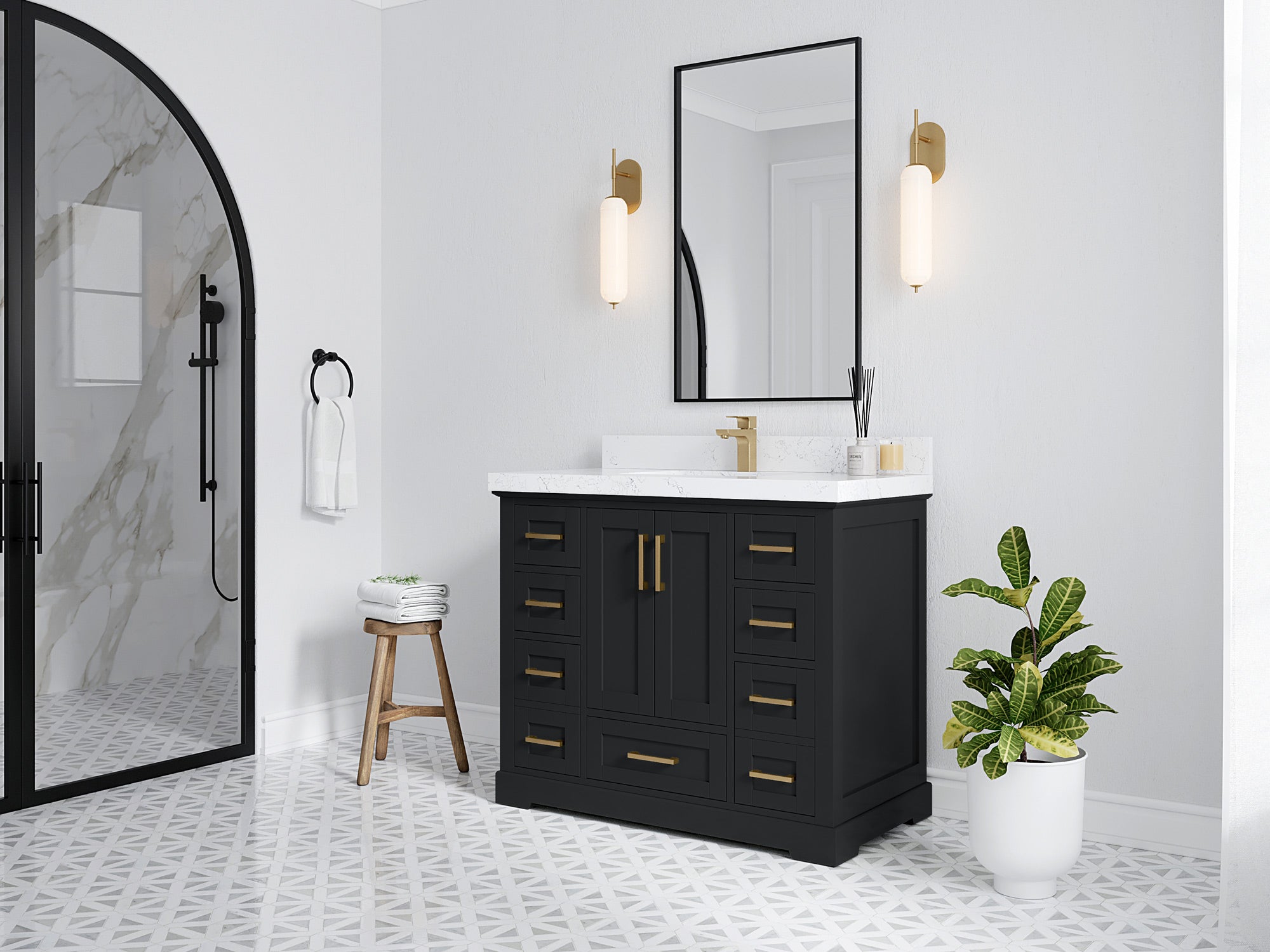 Boston 42 in. W x 22 in. D Single Sink Bathroom Vanity - Willow Bath and Vanity