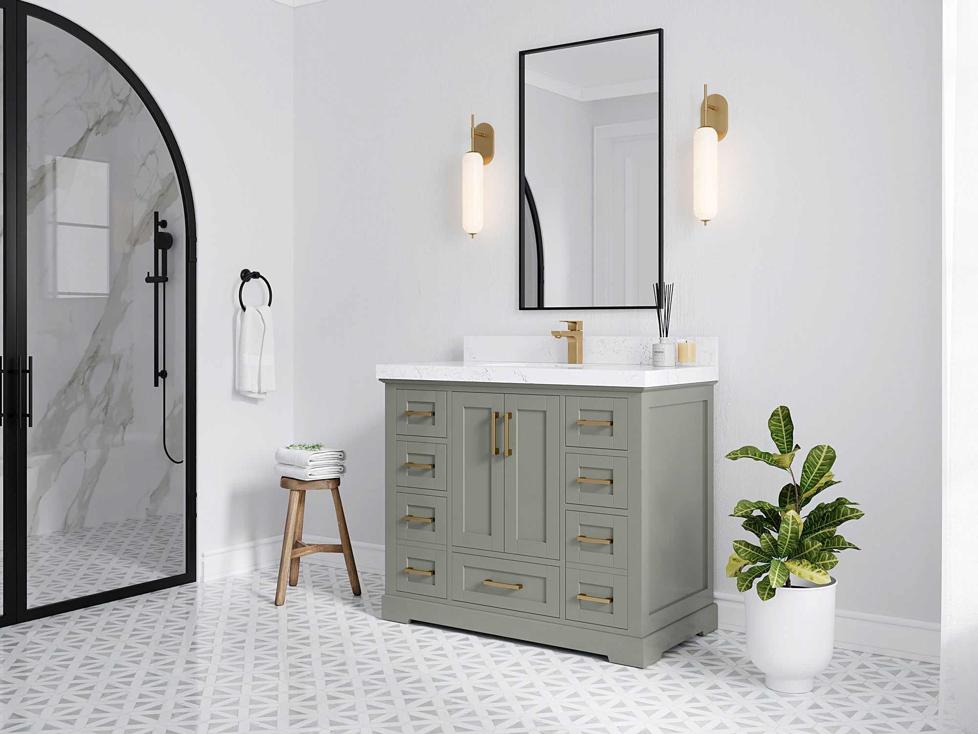 Boston 42 in. W x 22 in. D Single Sink Bathroom Vanity - Willow Bath and Vanity