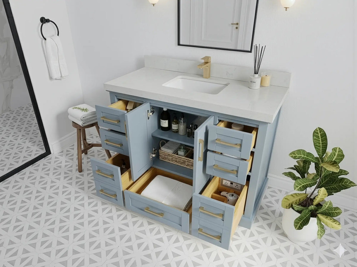 Boston 48 in. W x 22 in. D Single Sink Bathroom Vanity - Willow Bath and Vanity