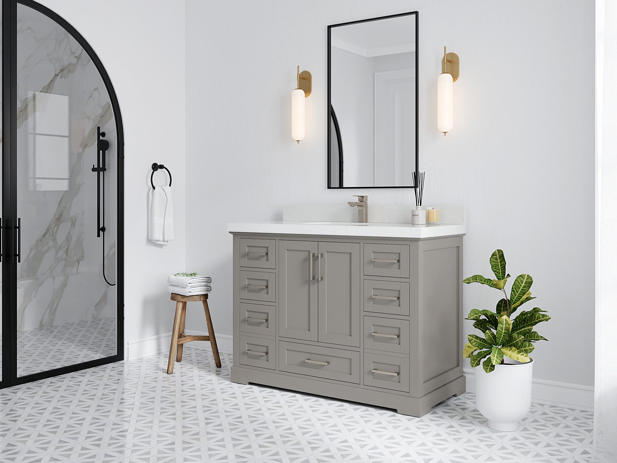 Boston 48 in. W x 22 in. D Single Sink Bathroom Vanity - Willow Bath and Vanity