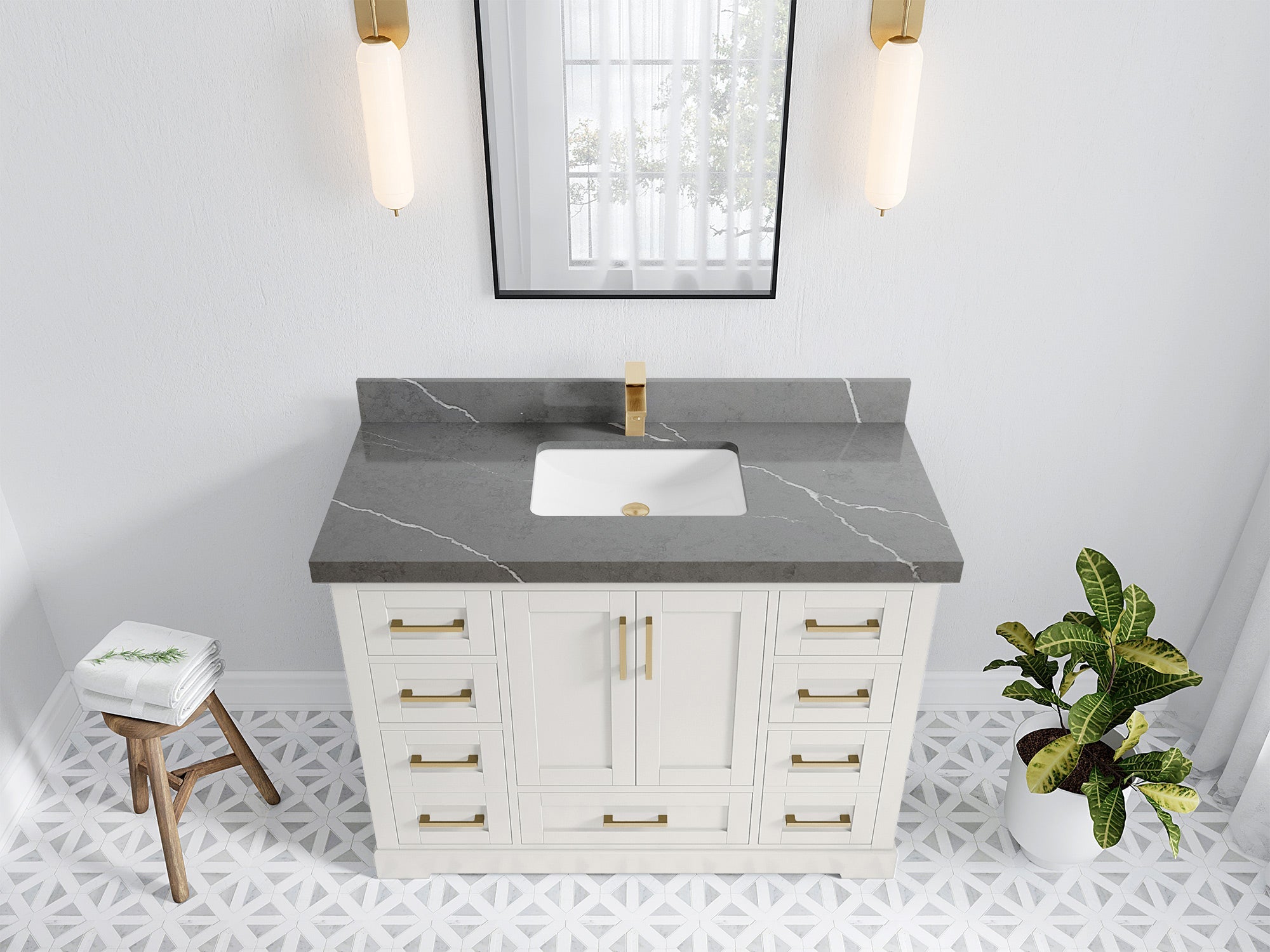 Boston 48 in. W x 22 in. D Single Sink Bathroom Vanity - Willow Bath and Vanity