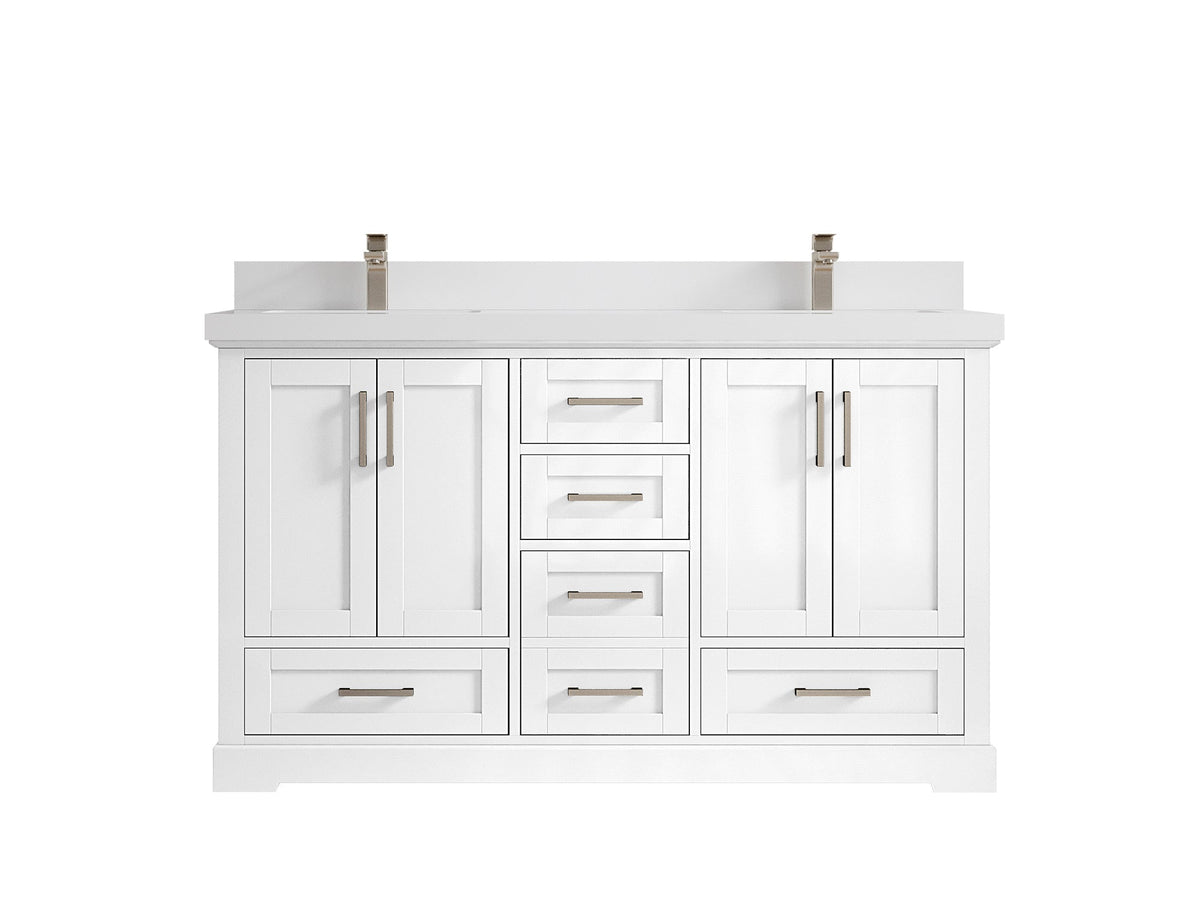 Boston 60 in. W x 22 in. D Double Sink Bathroom Vanity - Willow Bath and Vanity