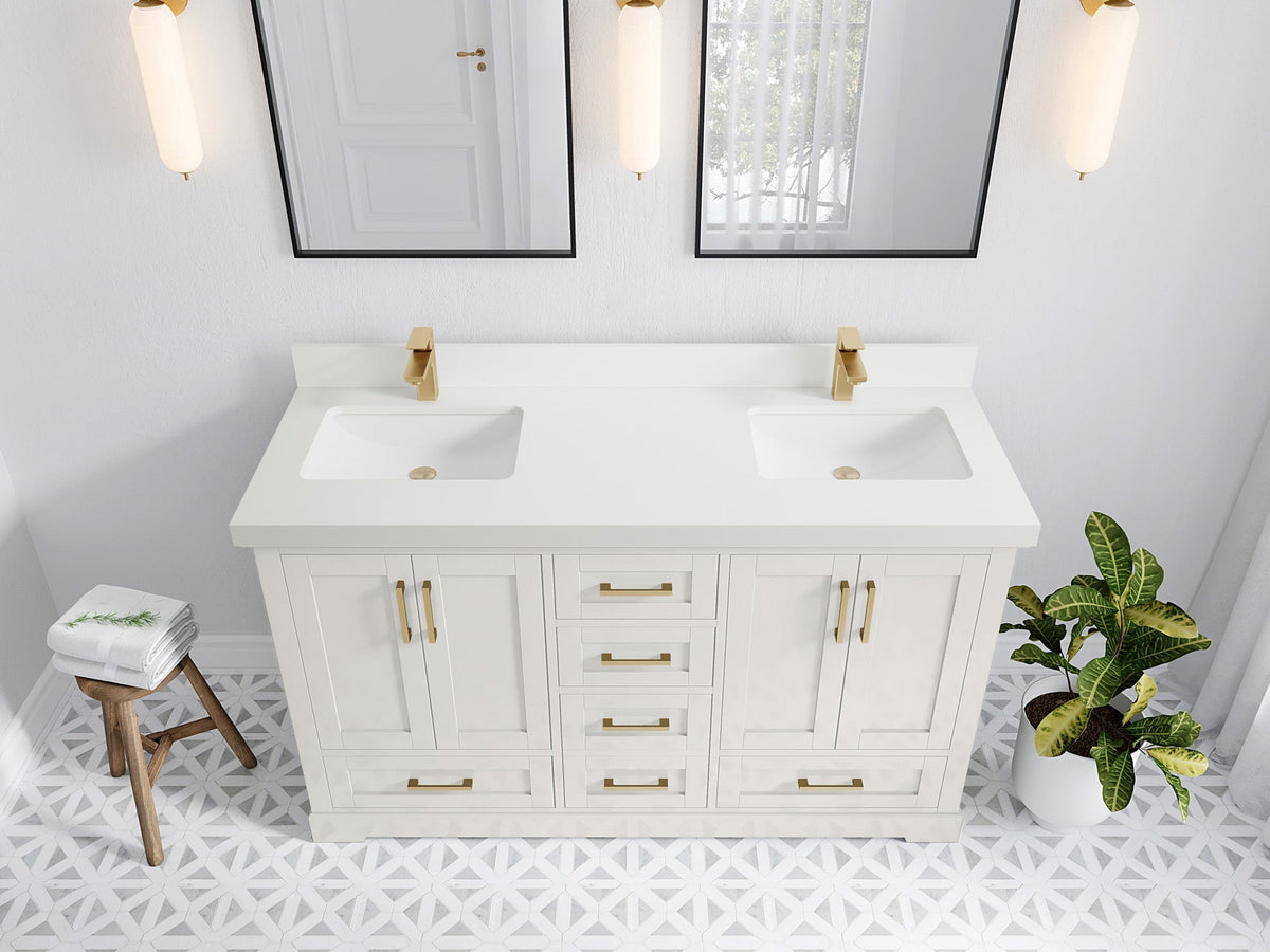 Boston 60 in. W x 22 in. D Double Sink Bathroom Vanity - Willow Bath and Vanity