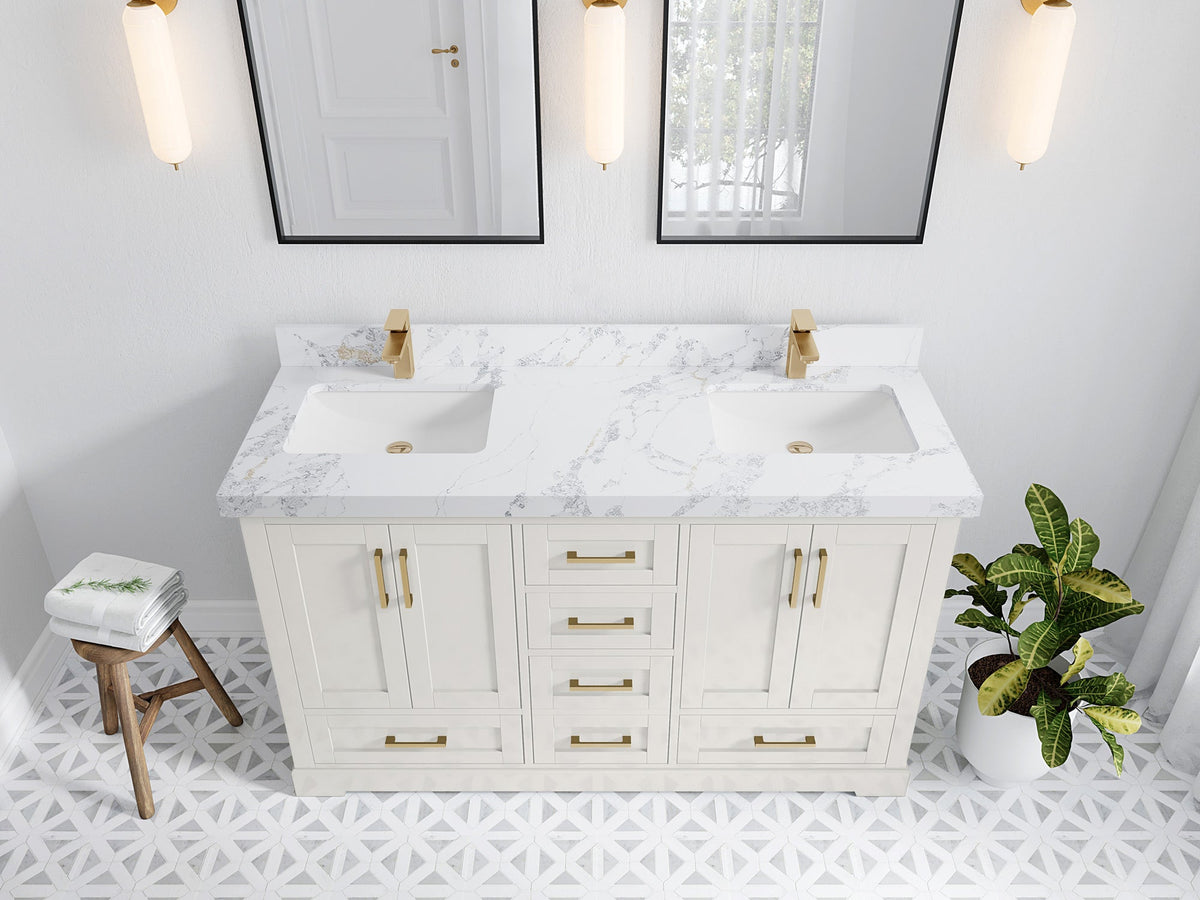 Boston 60 in. W x 22 in. D Double Sink Bathroom Vanity - Willow Bath and Vanity