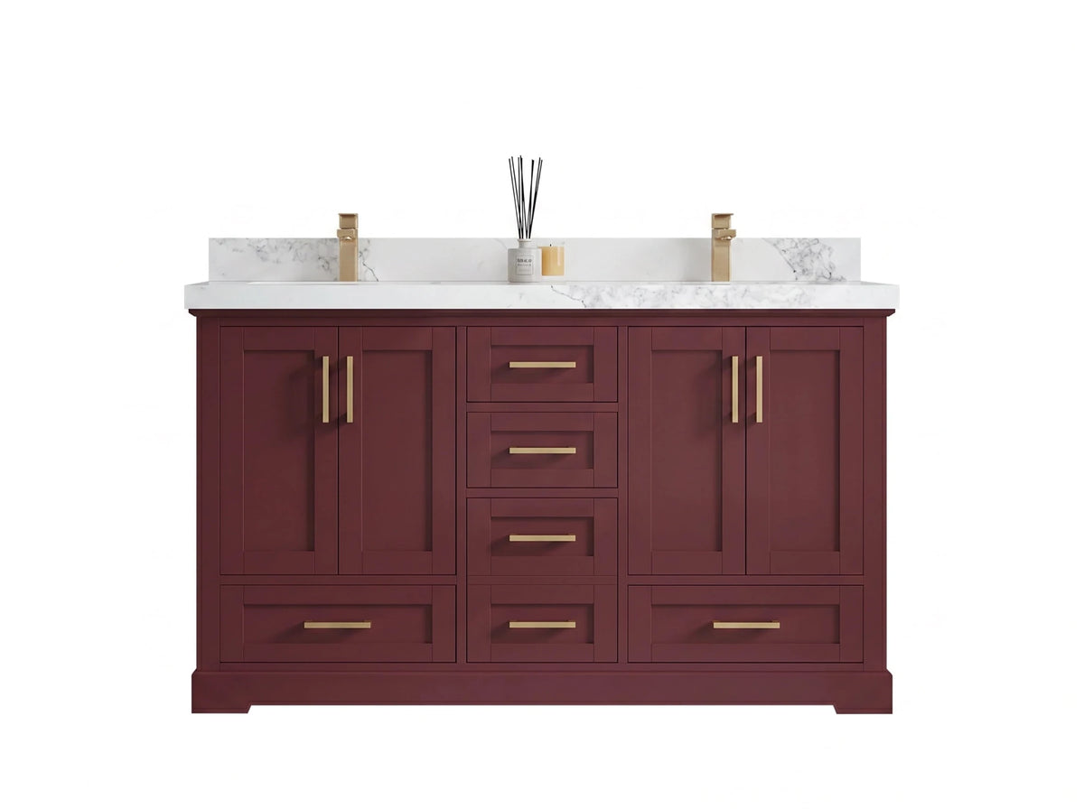 Boston 60 in. W x 22 in. D Double Sink Bathroom Vanity - Willow Bath and Vanity