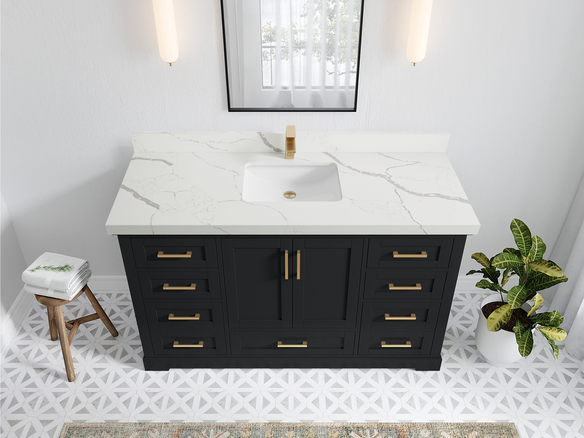 Boston 60 in. W x 22 in. D Single Sink Bathroom Vanity - Willow Bath and Vanity