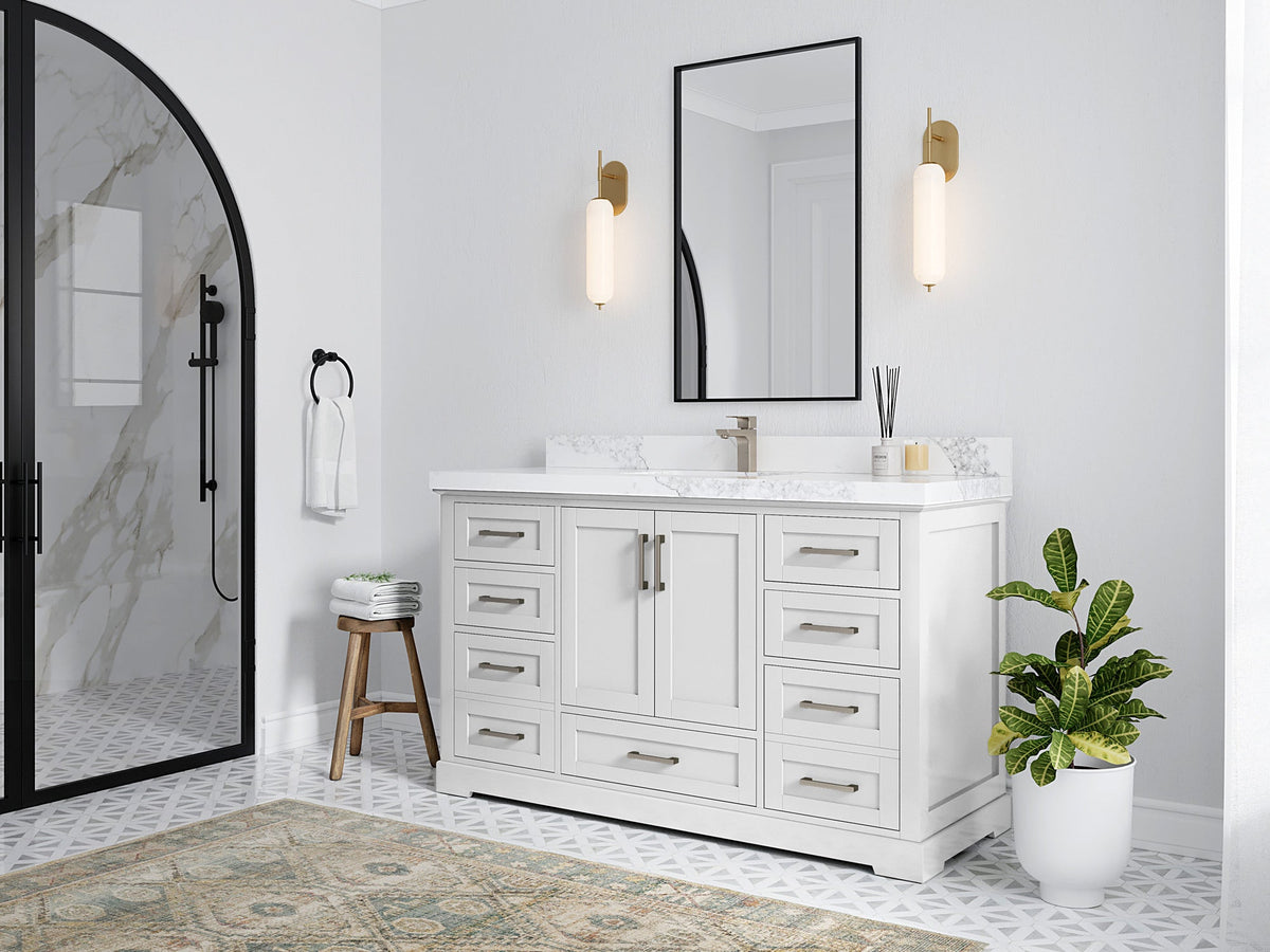 Boston 60 in. W x 22 in. D Single Sink Bathroom Vanity - Willow Bath and Vanity