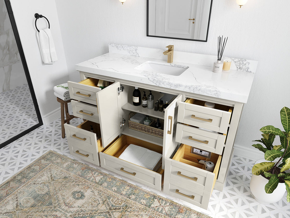 Boston 60 in. W x 22 in. D Single Sink Bathroom Vanity - Willow Bath and Vanity