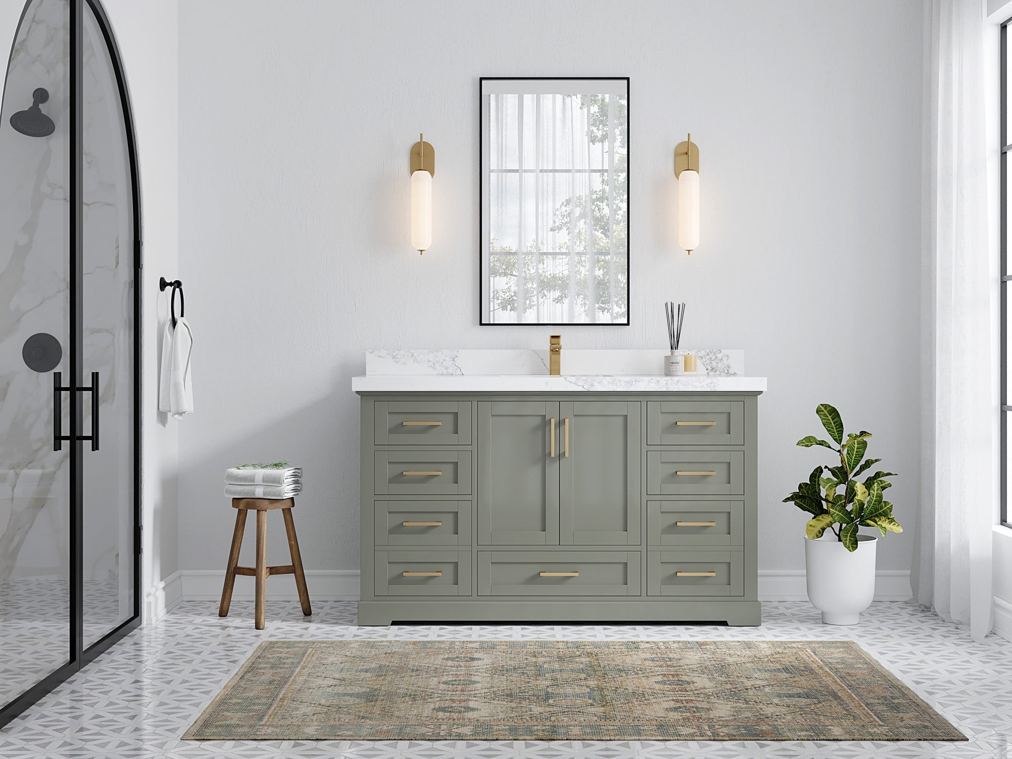 Boston 60 in. W x 22 in. D Single Sink Bathroom Vanity - Willow Bath and Vanity