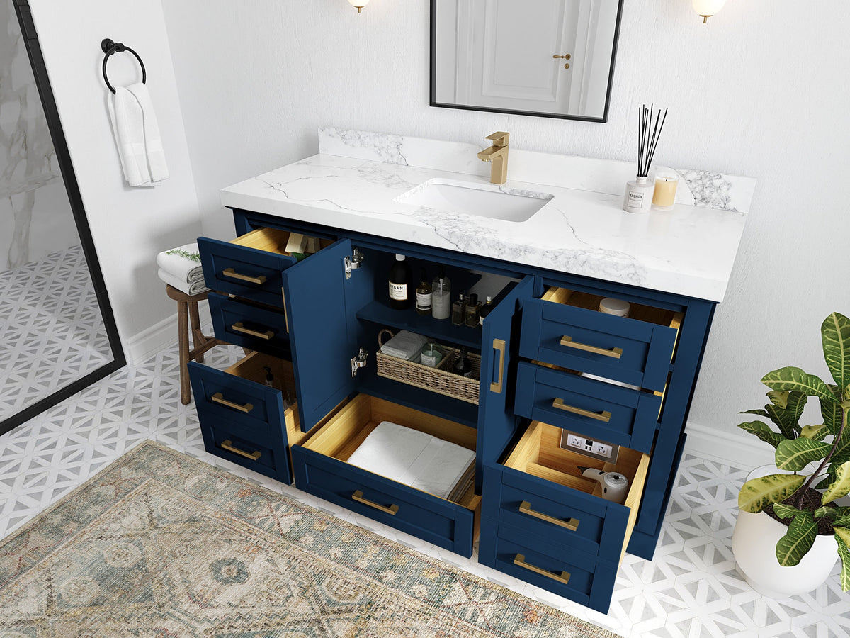Boston 60 in. W x 22 in. D Single Sink Bathroom Vanity - Willow Bath and Vanity