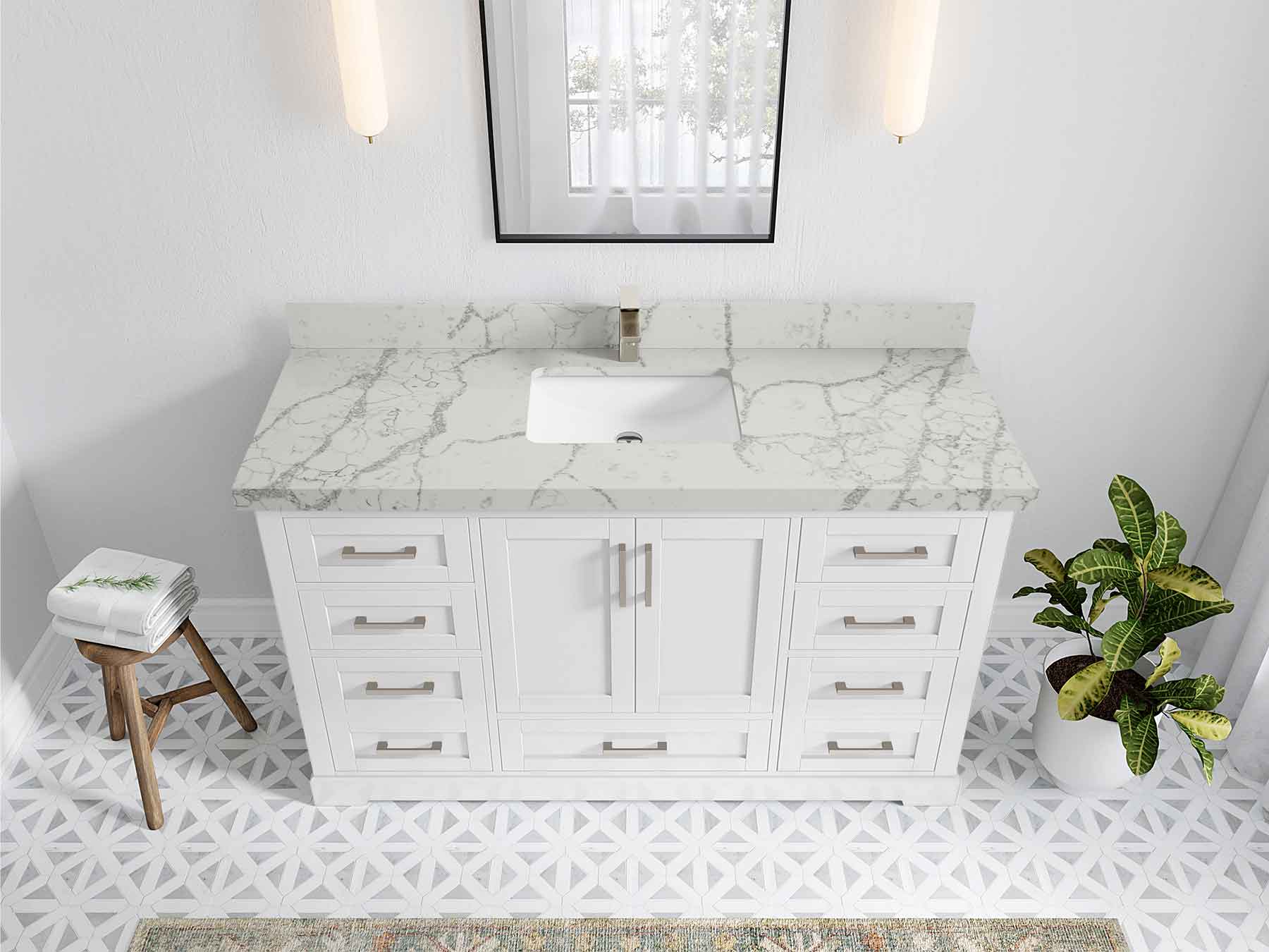 Boston 60 in. W x 22 in. D Single Sink Bathroom Vanity - Willow Bath and Vanity