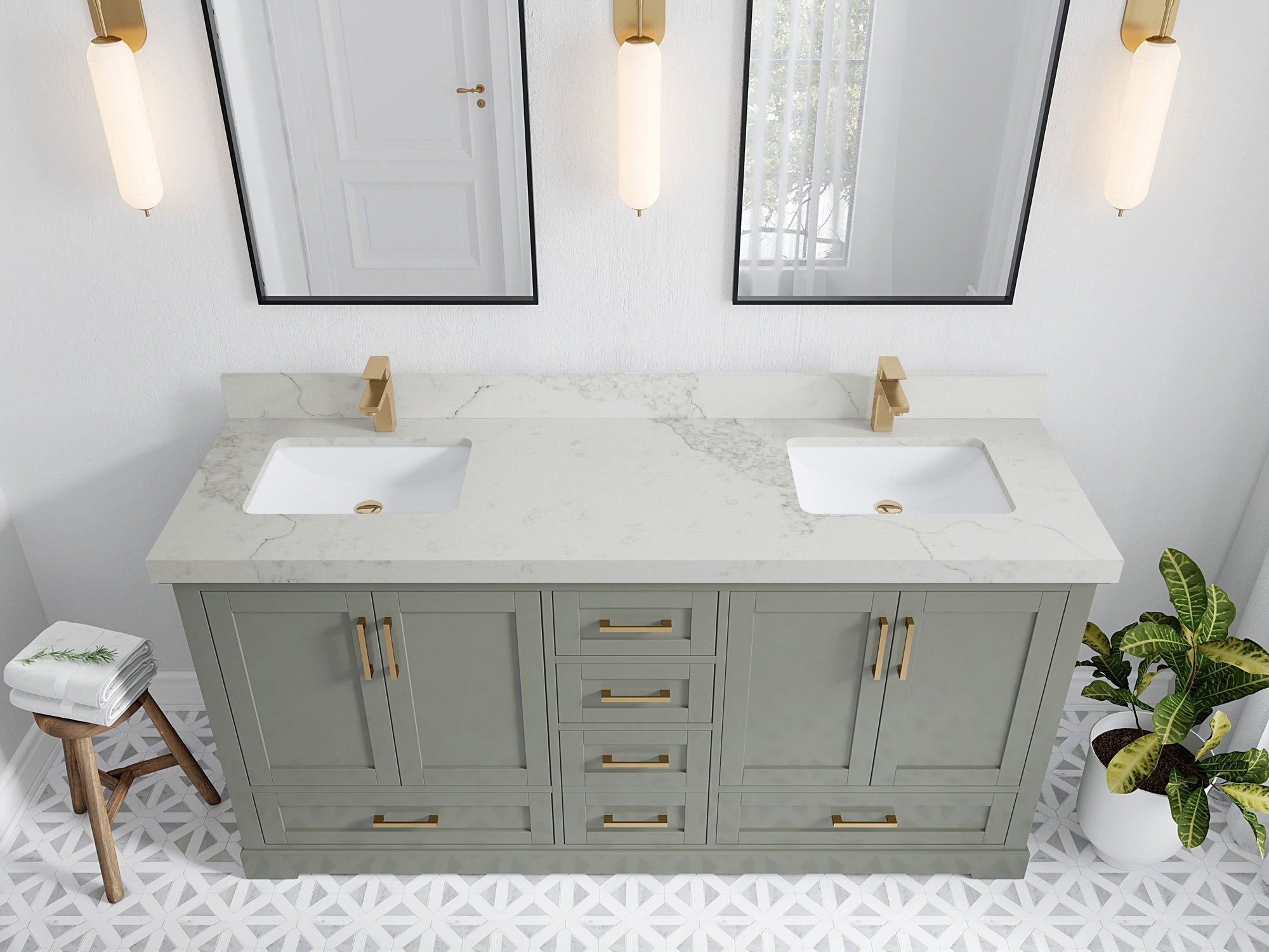 Boston 72 in. W x 22 in. D Double Sink Bathroom Vanity - Willow Bath and Vanity