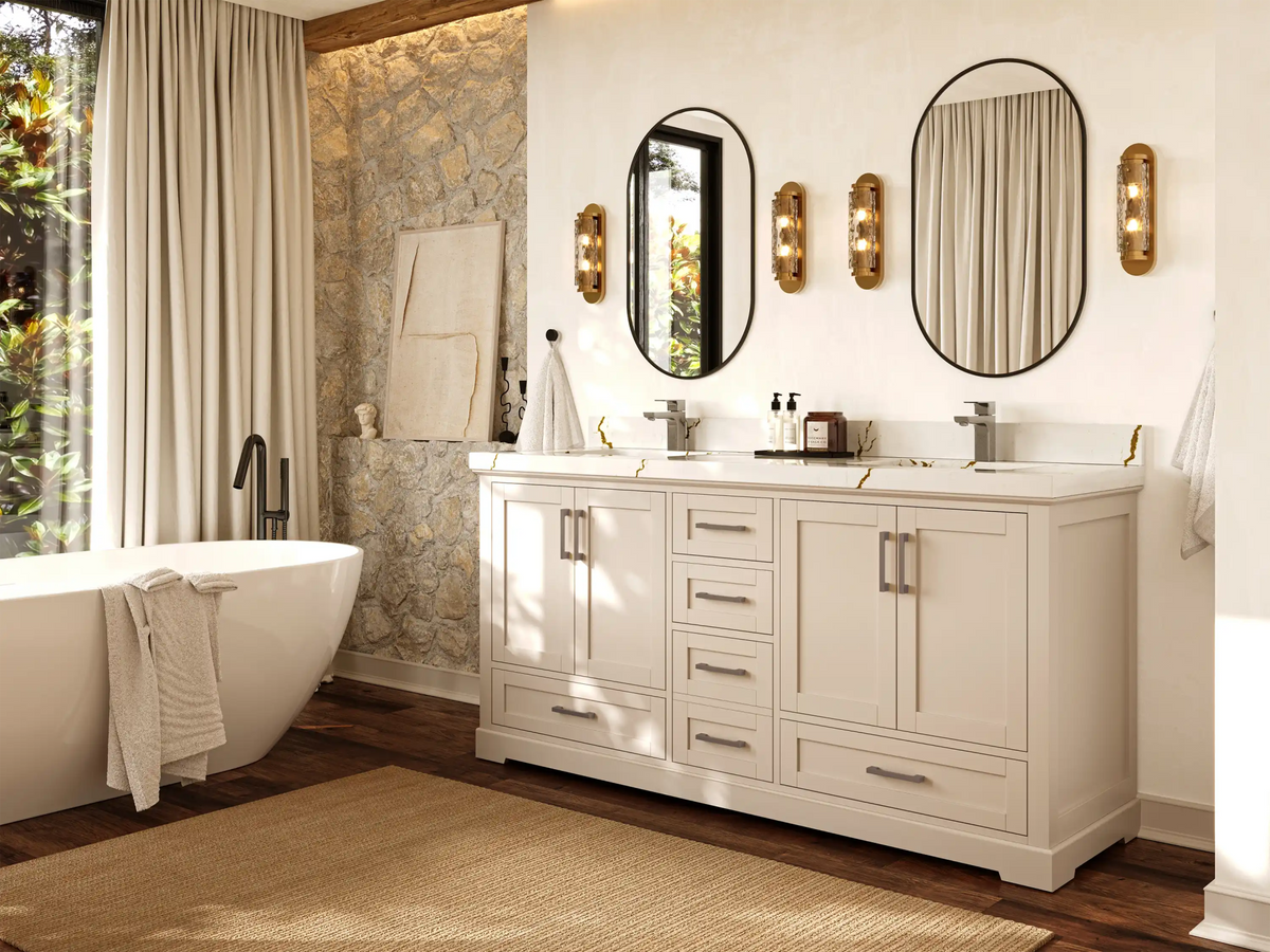 Boston 72 in. W x 22 in. D Double Sink Bathroom Vanity - Willow Bath and Vanity