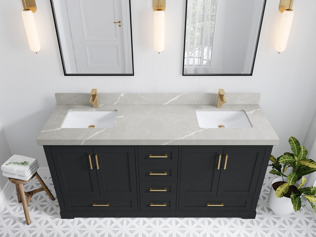 Boston 72 in. W x 22 in. D Double Sink Bathroom Vanity - Willow Bath and Vanity
