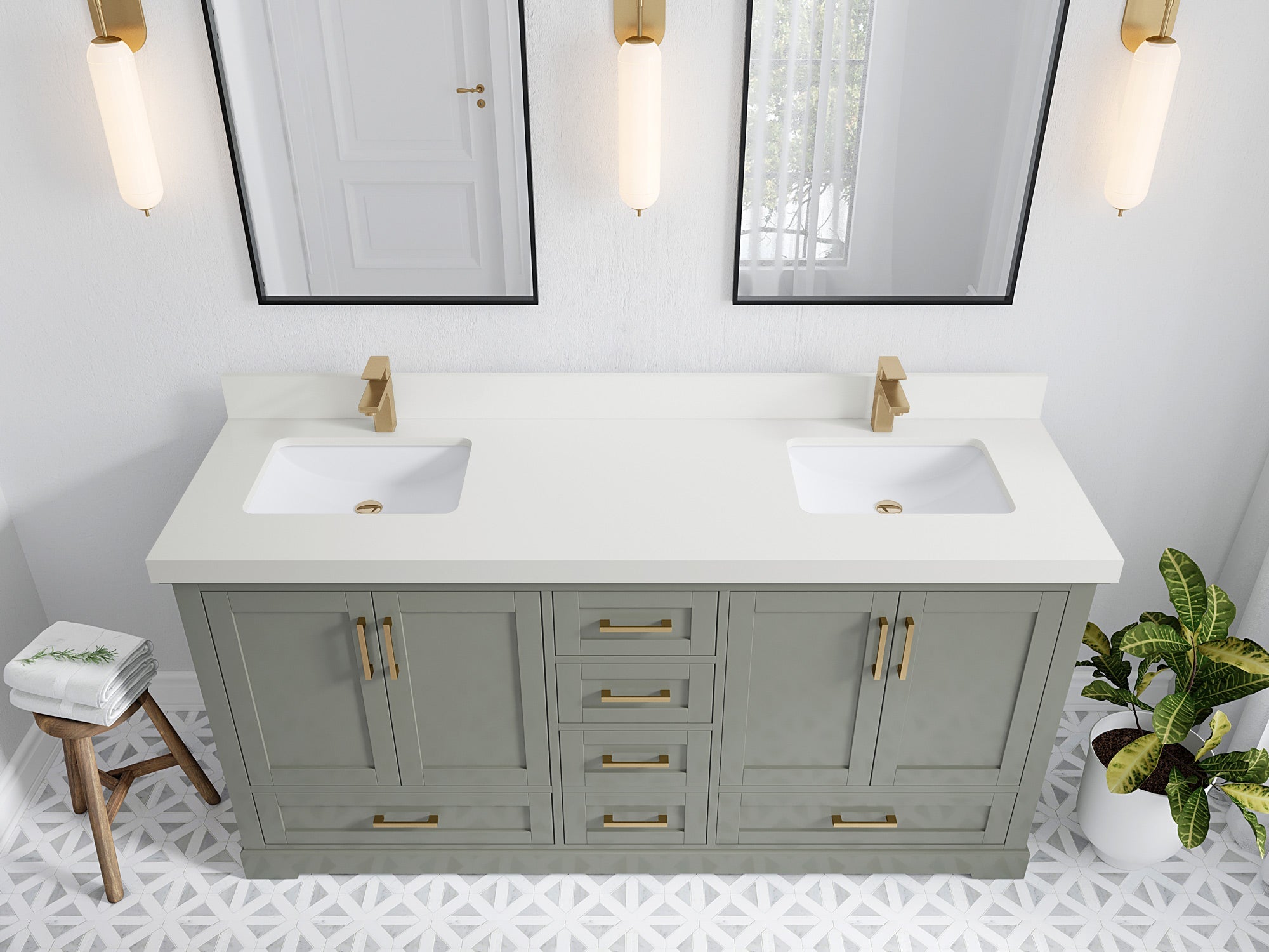 Boston 72 in. W x 22 in. D Double Sink Bathroom Vanity - Willow Bath and Vanity
