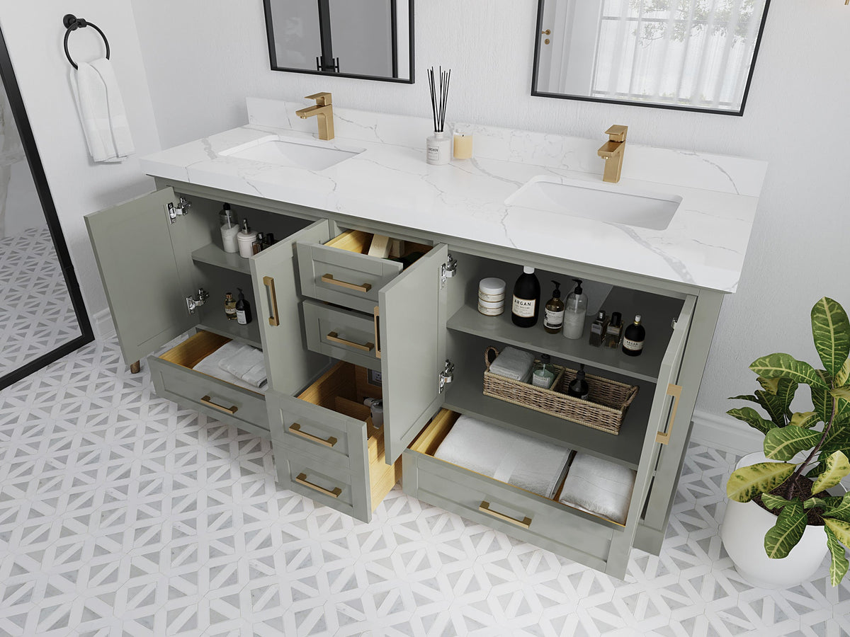 Boston 72 in. W x 22 in. D Double Sink Bathroom Vanity - Willow Bath and Vanity