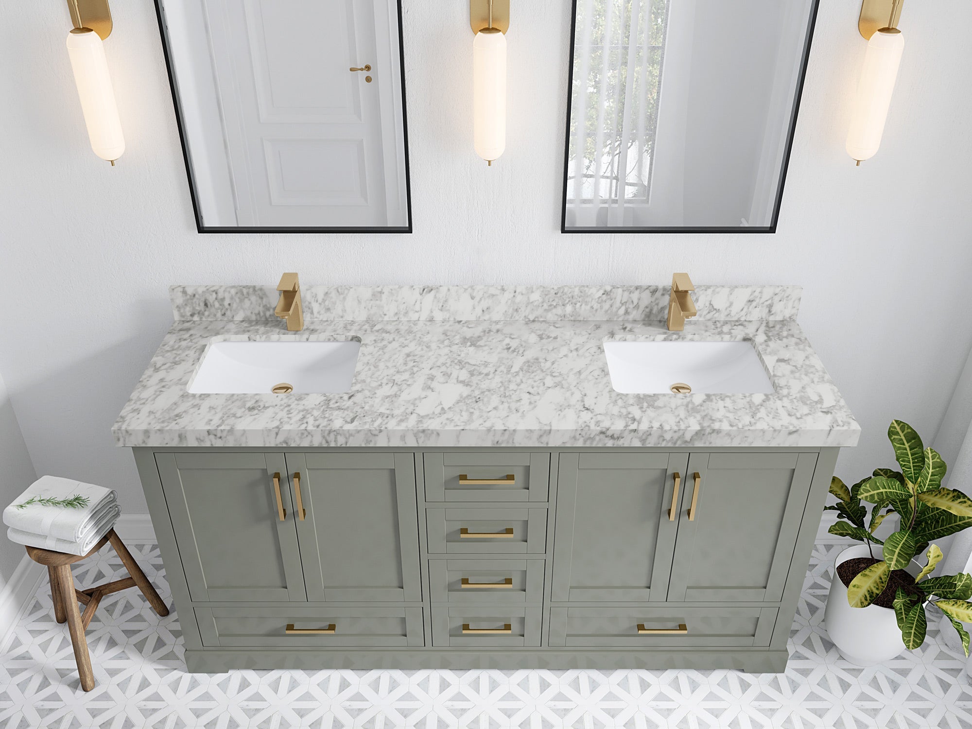 Boston 72 in. W x 22 in. D Double Sink Bathroom Vanity - Willow Bath and Vanity