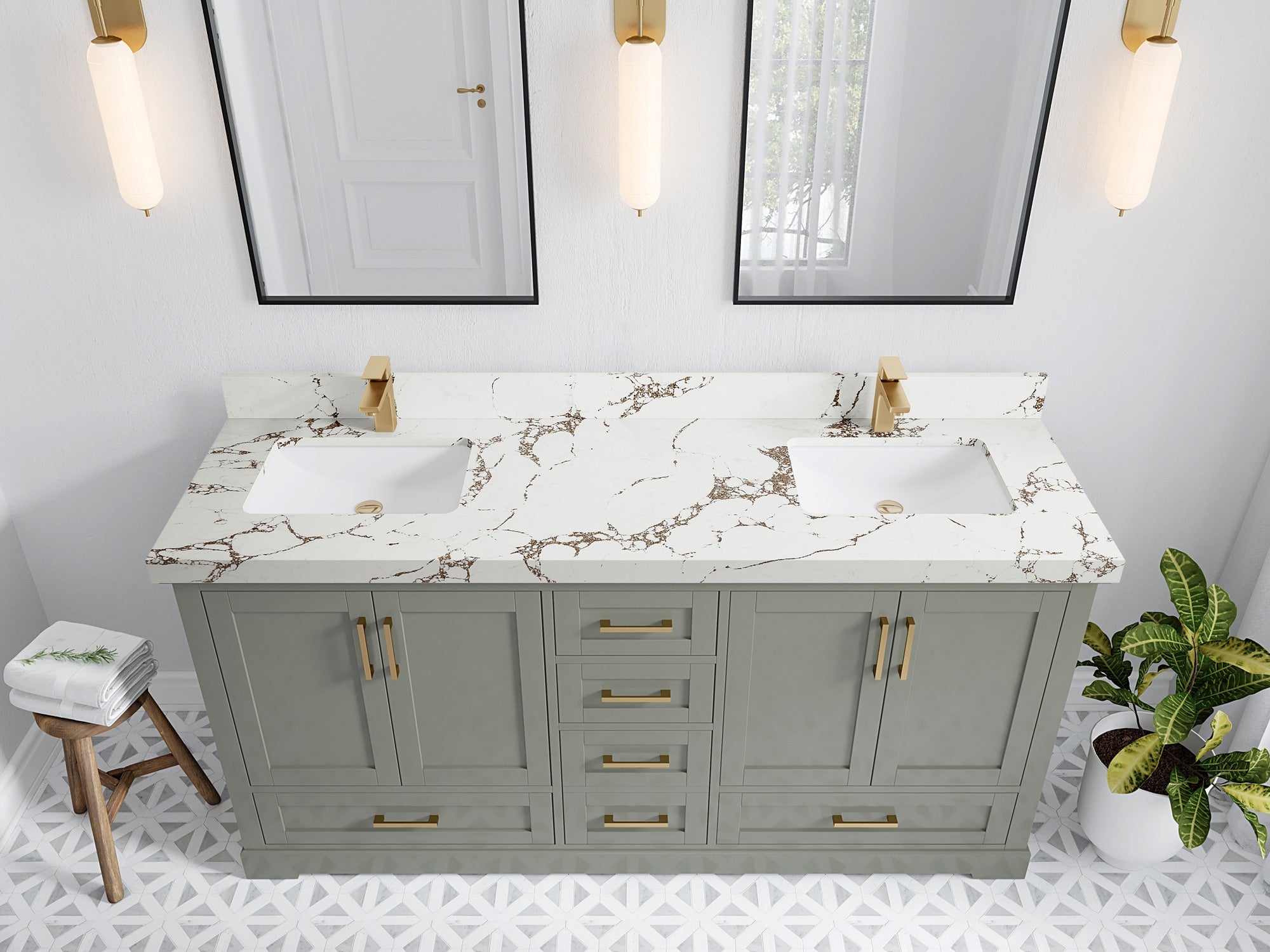 Boston 72 in. W x 22 in. D Double Sink Bathroom Vanity - Willow Bath and Vanity
