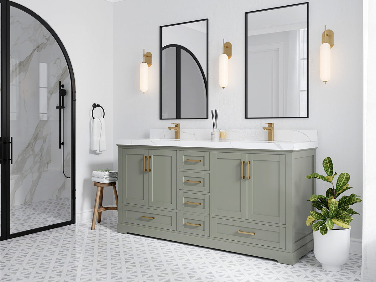 Boston 72 in. W x 22 in. D Double Sink Bathroom Vanity - Willow Bath and Vanity