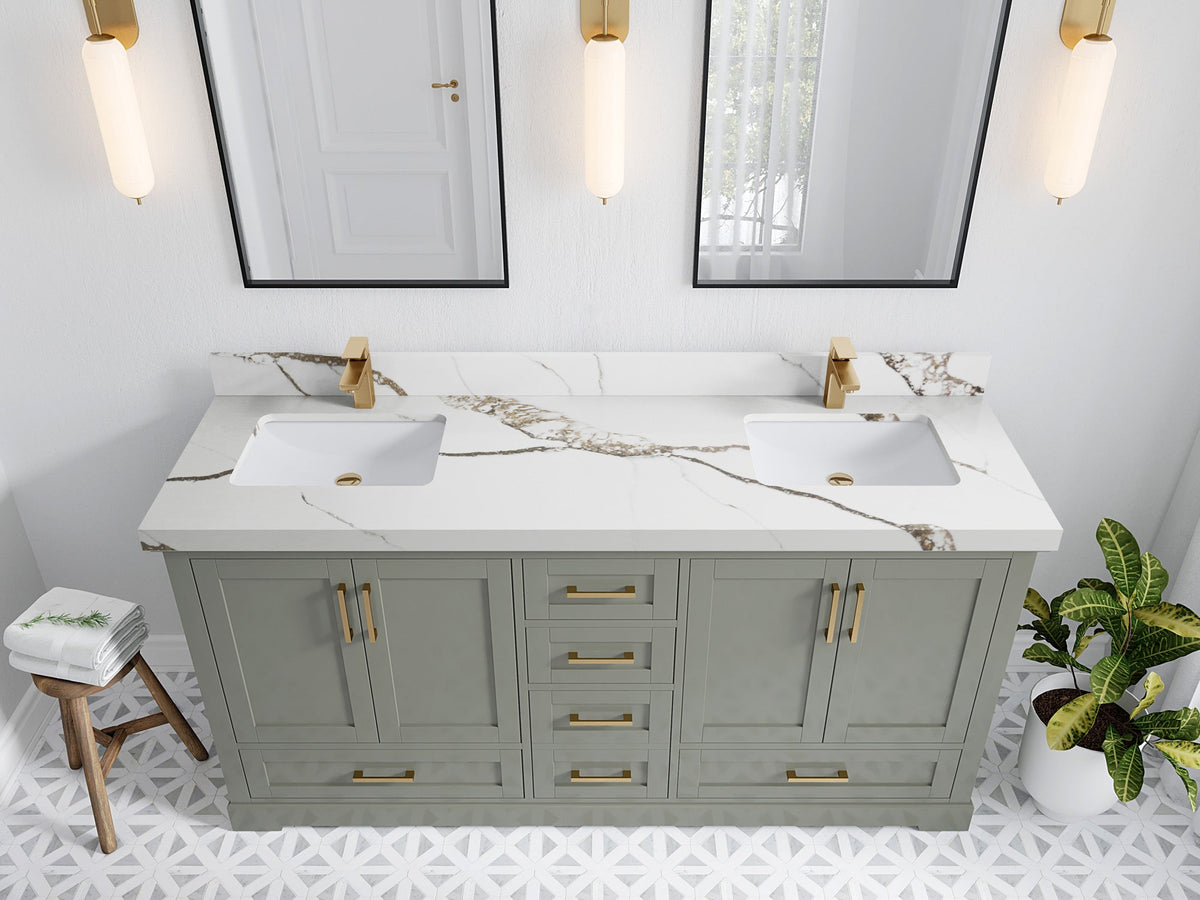 Boston 72 in. W x 22 in. D Double Sink Bathroom Vanity - Willow Bath and Vanity