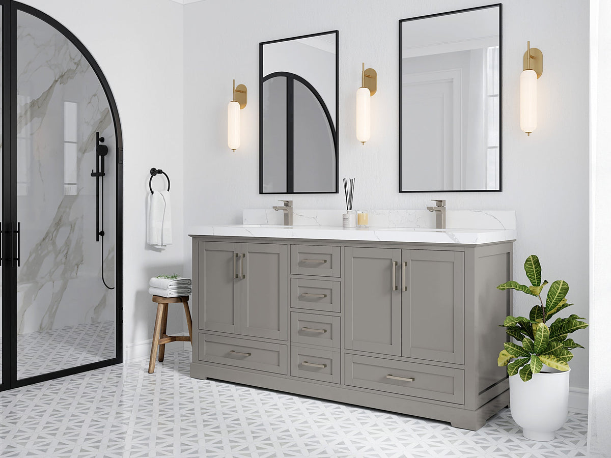 Boston 72 in. W x 22 in. D Double Sink Bathroom Vanity - Willow Bath and Vanity
