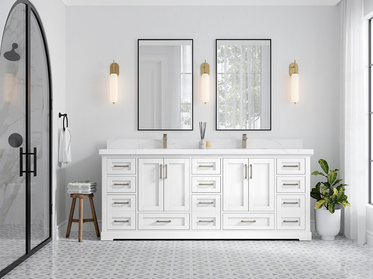 Boston 84 in. W x 22 in. D Double Sink Bathroom Vanity - Willow Bath and Vanity