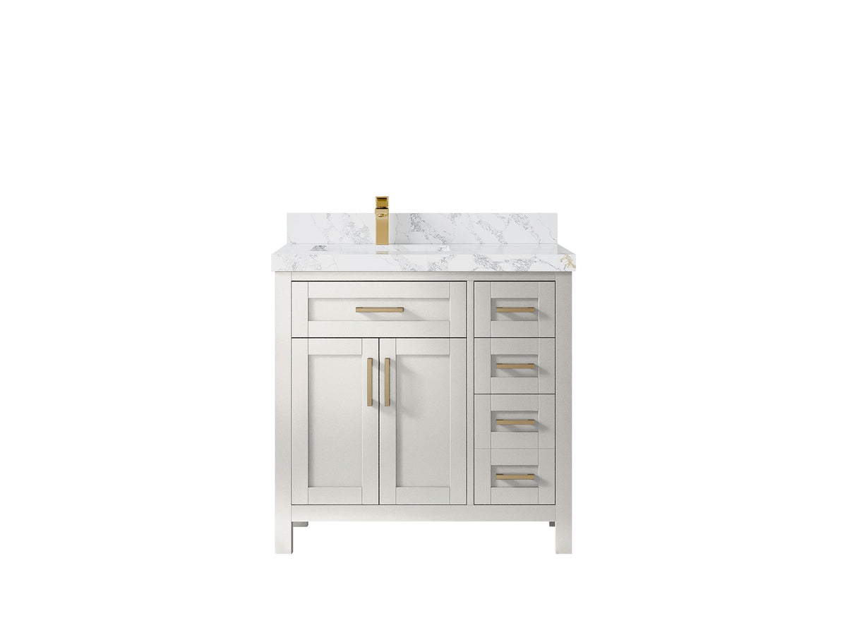 Cambridge 36 in. W x 22 in. D Left Offset Sink Bathroom Vanity - Willow Bath and Vanity