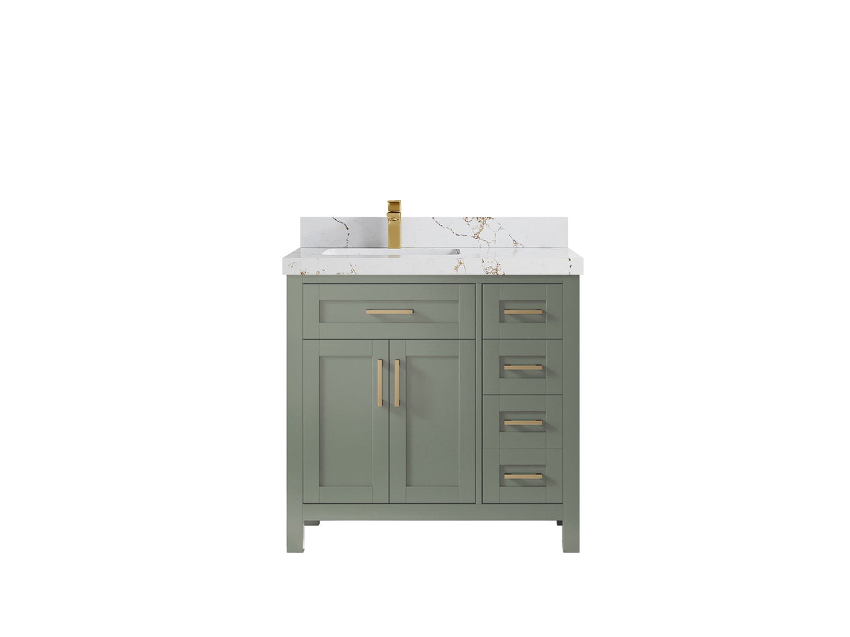 Cambridge 36 in. W x 22 in. D Left Offset Sink Bathroom Vanity - Willow Bath and Vanity