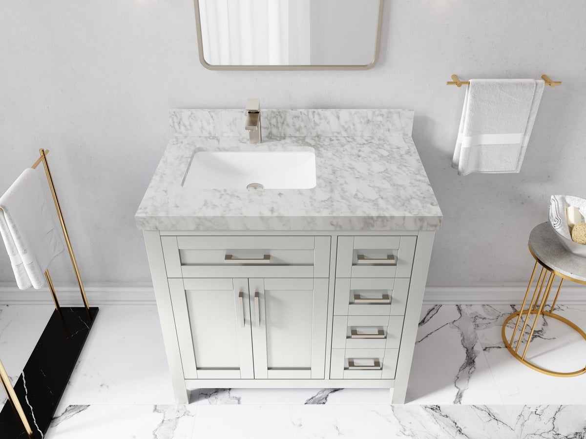 Cambridge 36 in. W x 22 in. D Left Offset Sink Bathroom Vanity - Willow Bath and Vanity