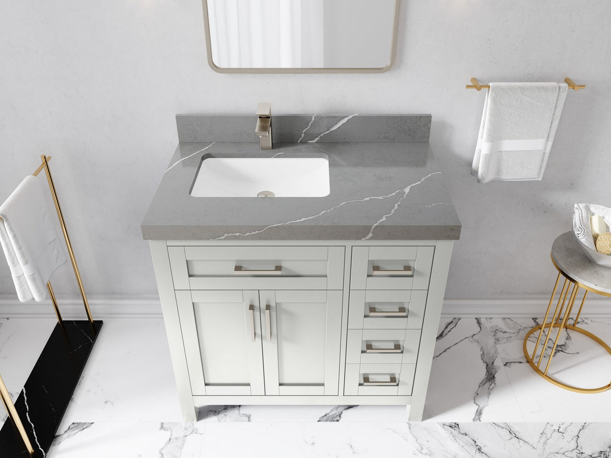 Cambridge 36 in. W x 22 in. D Left Offset Sink Bathroom Vanity - Willow Bath and Vanity
