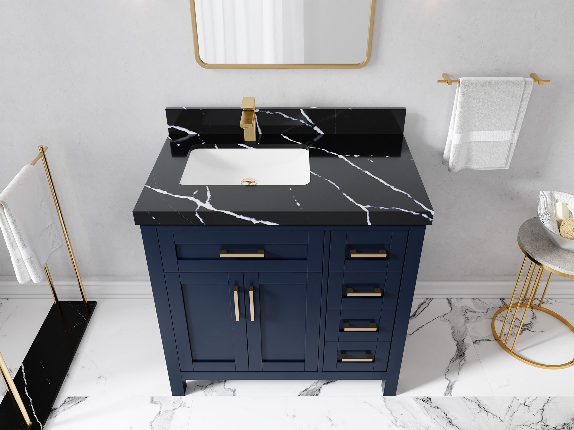 Cambridge 36 in. W x 22 in. D Left Offset Sink Bathroom Vanity - Willow Bath and Vanity