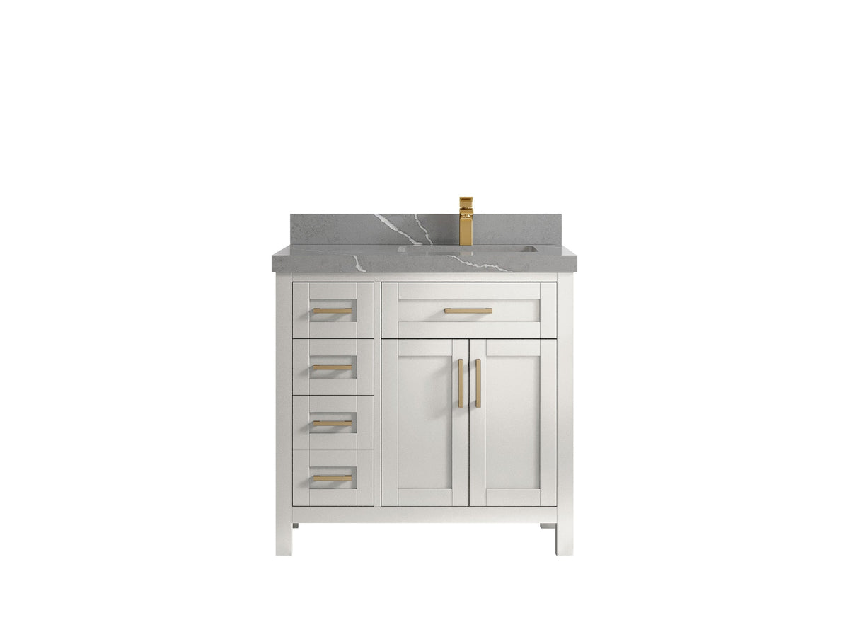 Cambridge 36 in. W x 22 in. D Right Offset Sink Bathroom Vanity - Willow Bath and Vanity