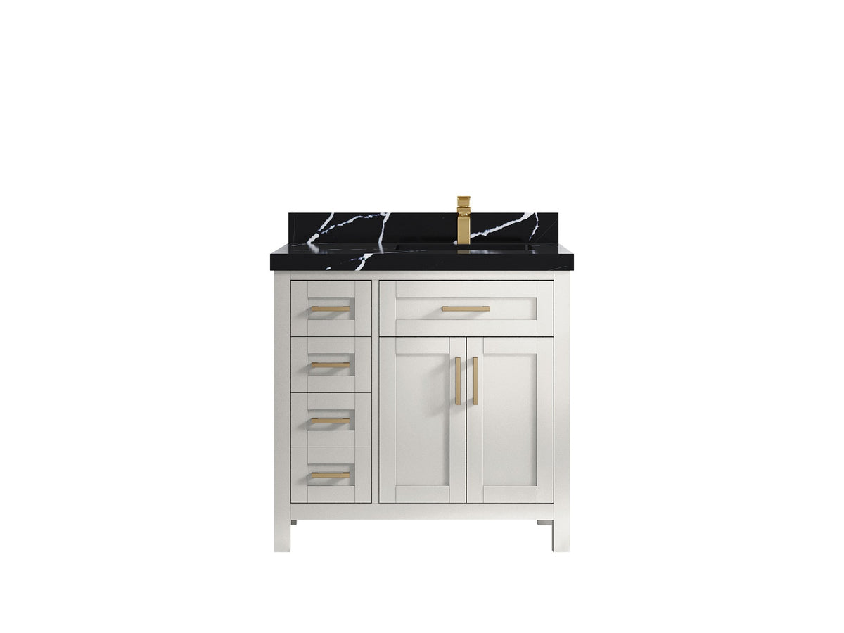 Cambridge 36 in. W x 22 in. D Right Offset Sink Bathroom Vanity - Willow Bath and Vanity